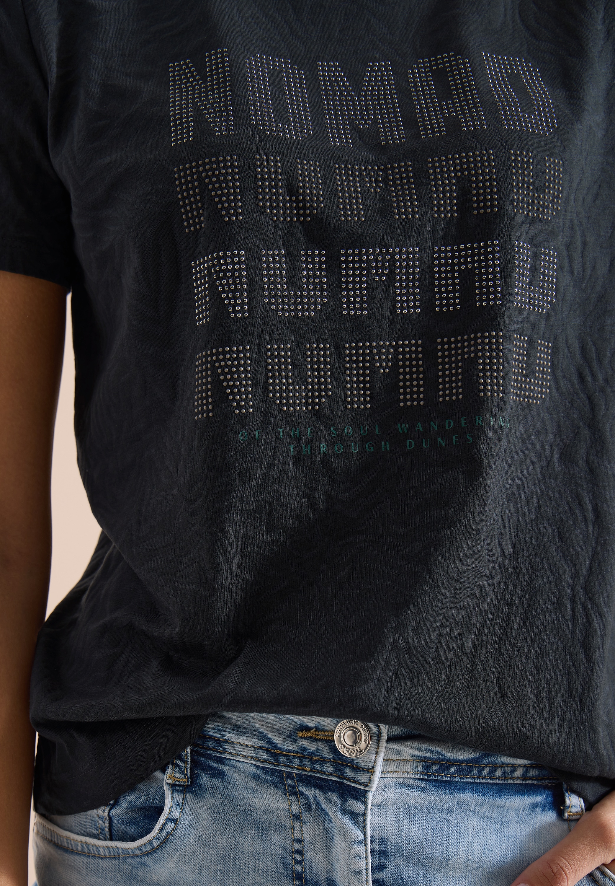 Cecil Kurzarmshirt Sommershirt in Burn-Out-Optik und mit Zebra-Muster