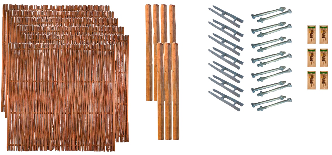 Tetzner & Jentzsch Geflechtzaun »Portland 4« 6 Elemente in beige, Größe H/L: 180 cm x 11,43 m