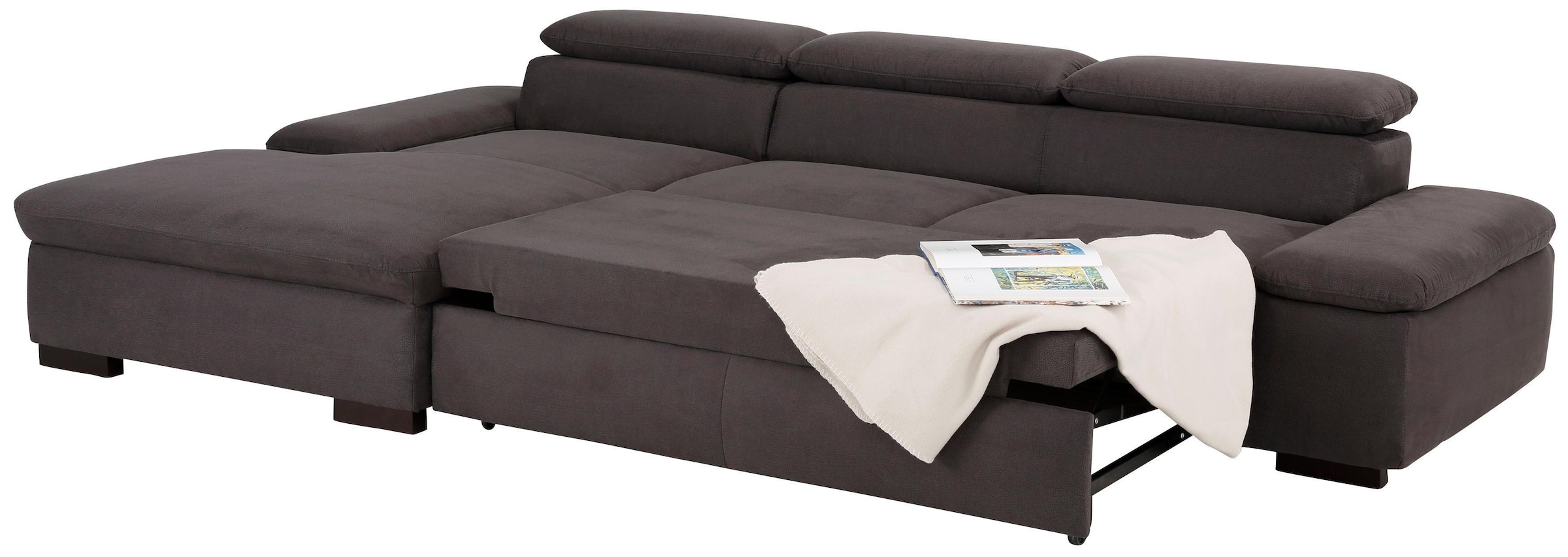 Home affaire Ecksofa »Alberto L-Form«, mit Kopfteilverstellung, wahlweise mit Bettfunktion