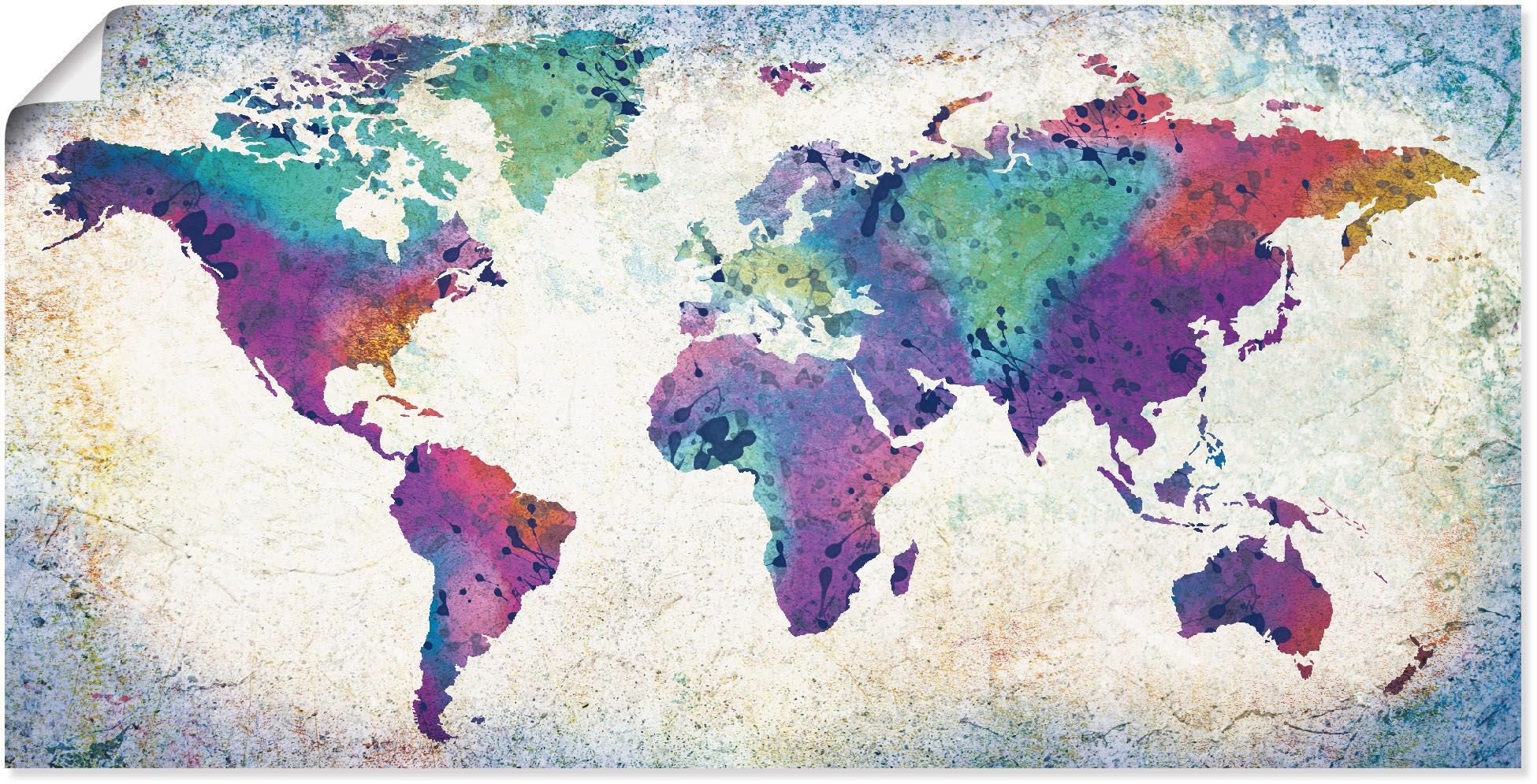 Artland Wandbild »bunte Weltkarte«, Land- (1 OTTO als Größen Weltkarten, versch. Poster Leinwandbild, in im Online Shop St.), & Wandaufkleber oder Alubild