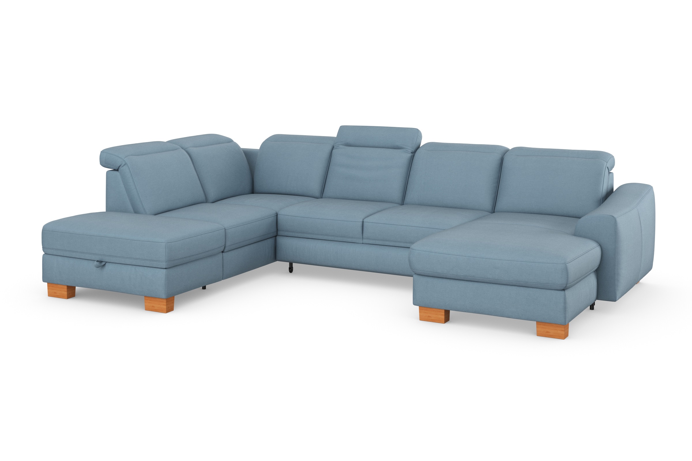 sit&more Wohnlandschaft »Dundee U-Form«, mit Federkern und Massivholzfüßen, wahlweise mit Kopfteilverstellung