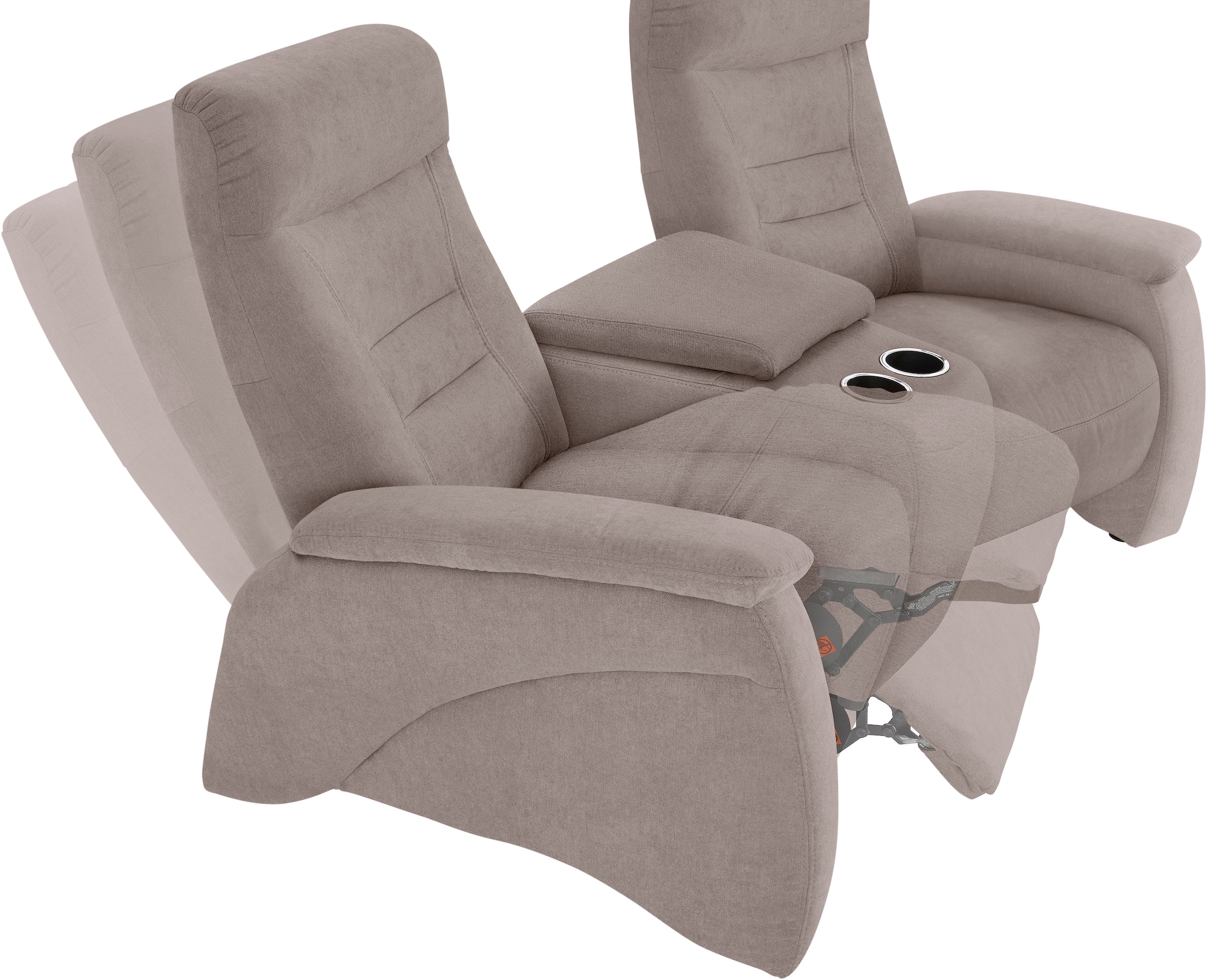 exxpo - sofa fashion 2,5-Sitzer »Ascoli, Kinosofa mit hohem Sitzkomfort, bequeme Armlehnen« inkl. Relaxfunktion, mit Ablage und Staufach, hohe Rückenlehne