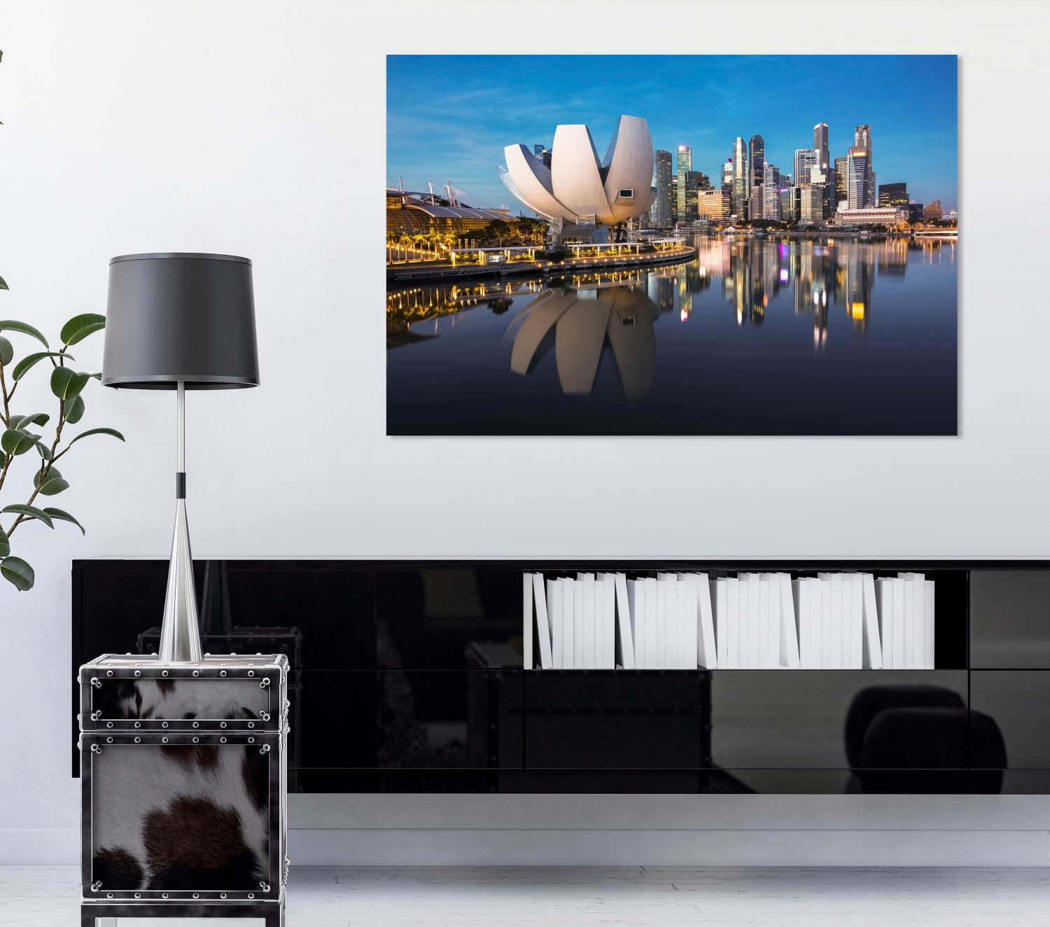 queence Acrylglasbild »Am Wasser«, Elemente der Architektur-Gebäude-Städte-Skyline, Fine Art-Print in Galeriequalität