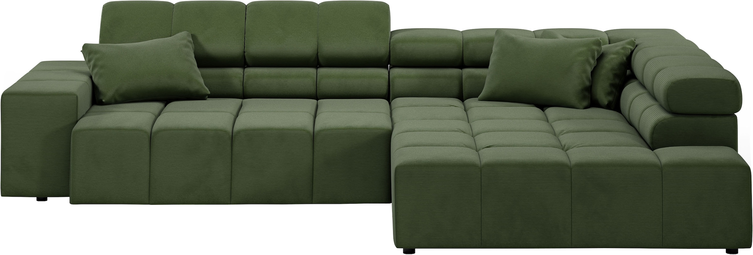 INOSIGN Ecksofa »Ancona incl. Kopfteilverstellung, Breite 319cm, L-Form«, wahlweise motorische Sitztiefenverstellung, auch in Cord + Easy Care