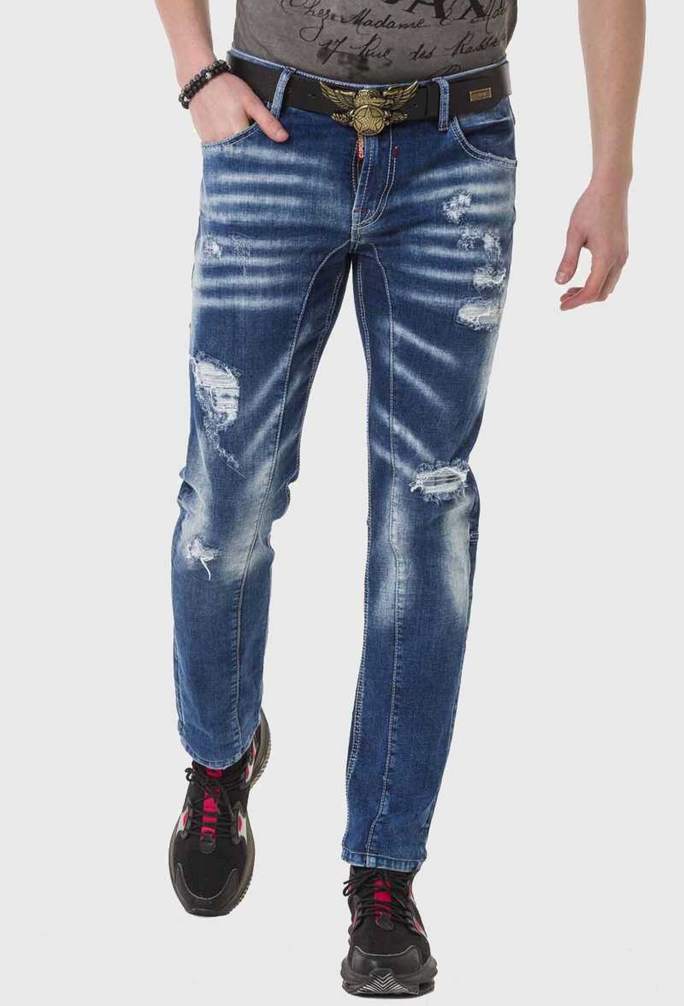 Cipo & Baxx 5-Pocket-Jeans »Cipo & Baxx Hose« mit modischen Applikationen