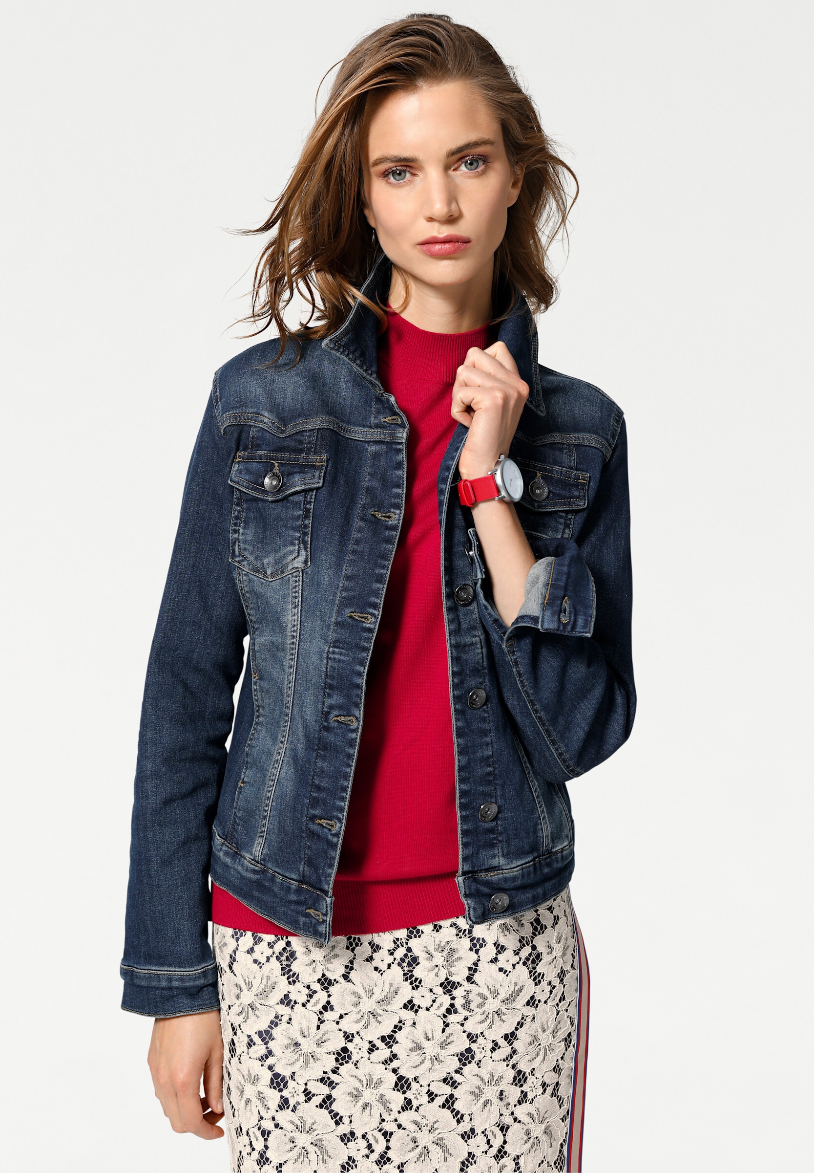 heine Jackenblazer »Jeans-Jacke Jeansjacke in Used-Waschung«
