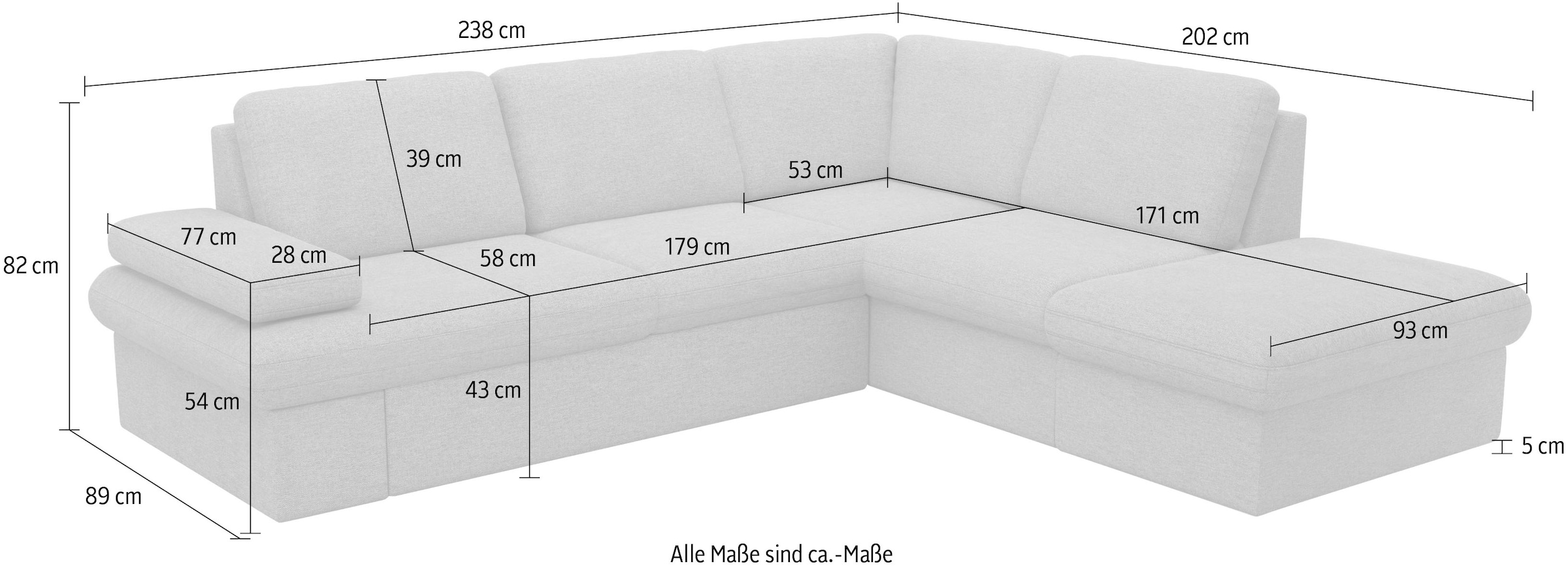 sit&more Ecksofa »Moreno«, mit Armteilverstellung,wahlweise mit Bettfunktion