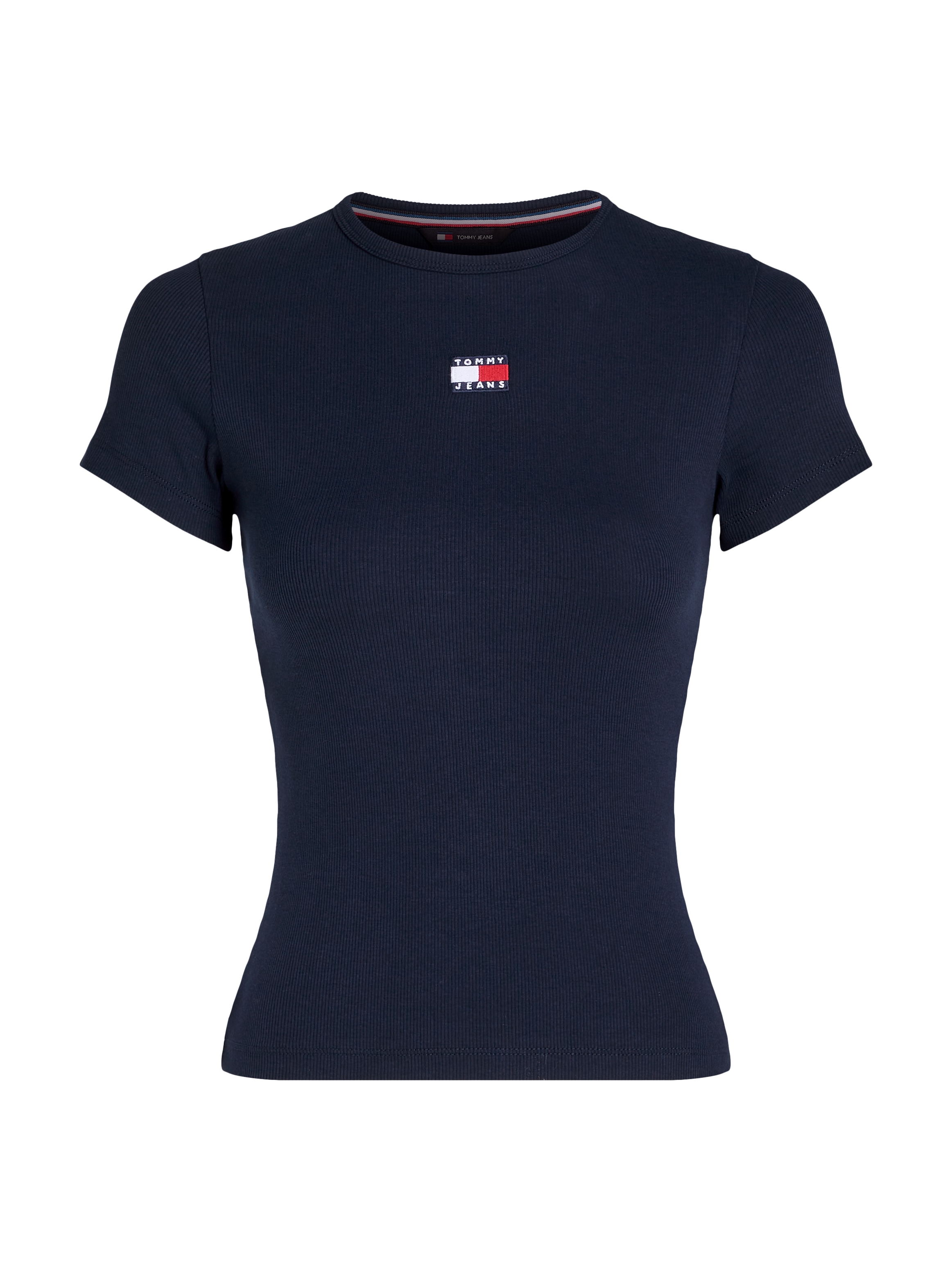 Tommy Jeans T-Shirt »TJW SLIM BADGE RIB TEE«, in Rippoptik
