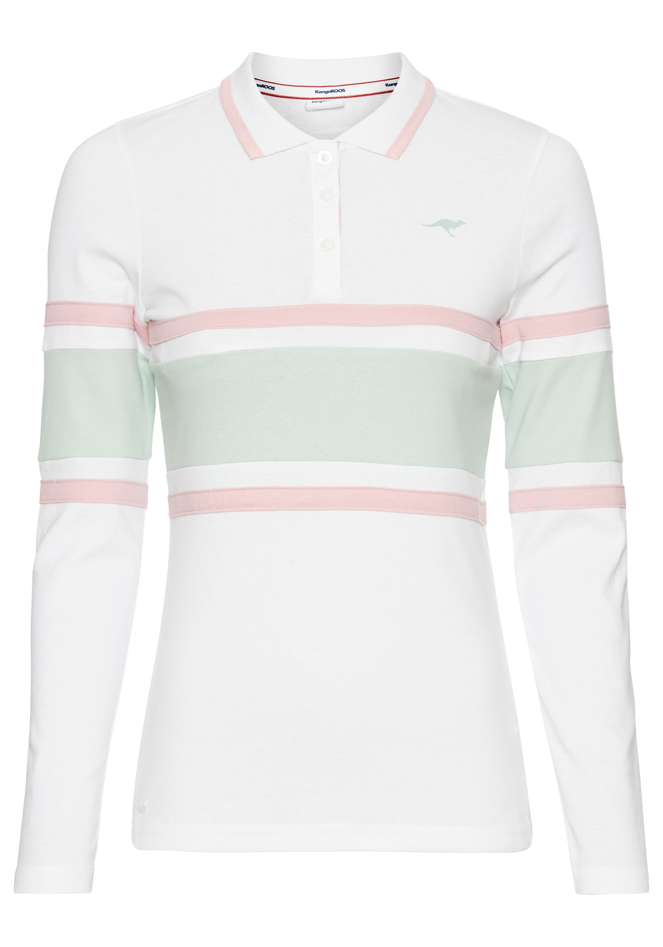 KangaROOS Poloshirt, langarm und Streifen