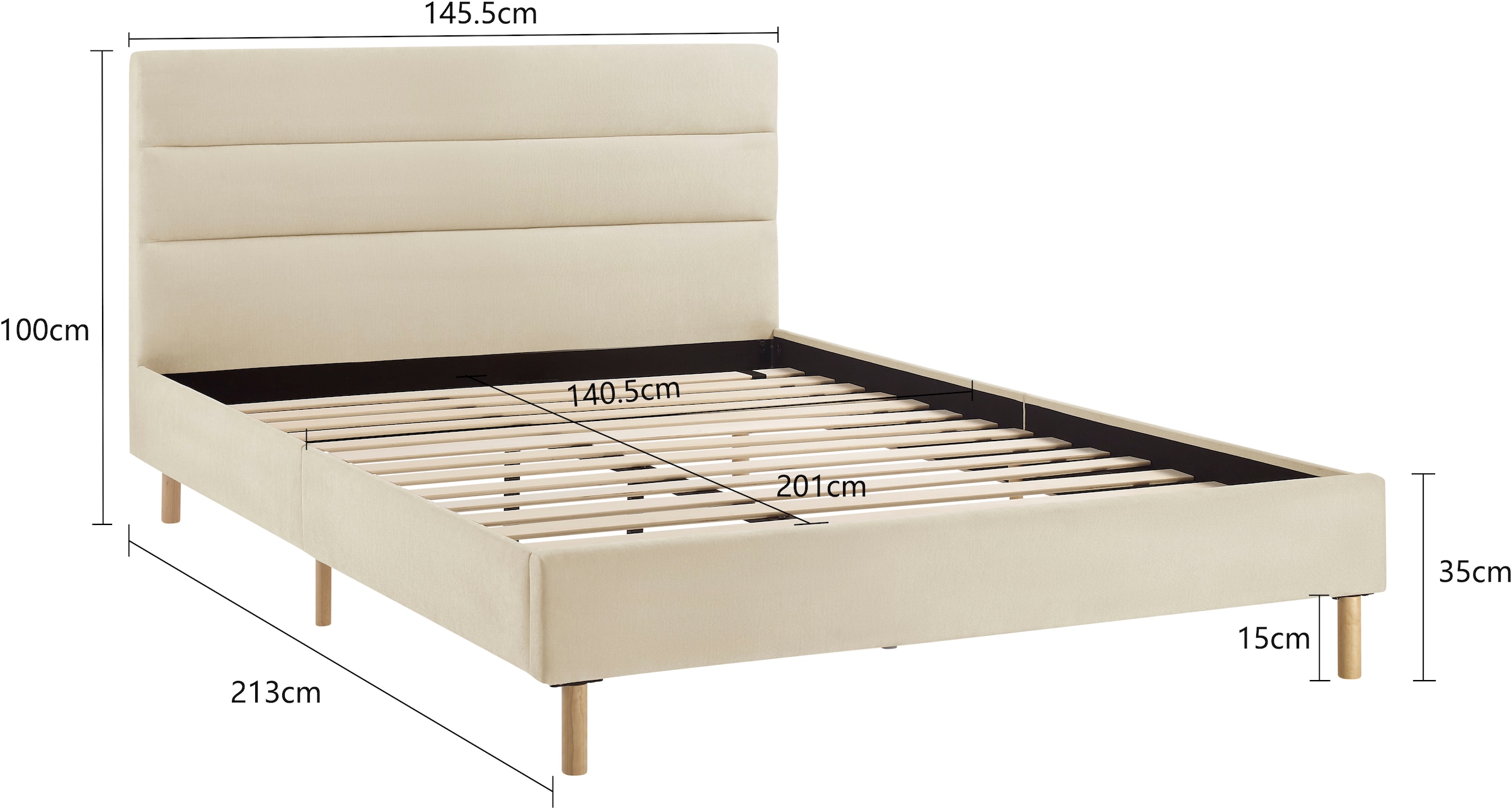 Home affaire Polsterbett »Philippiere inkl. Lattenrost« erhältlich in den Breiten 140cm & 180cm