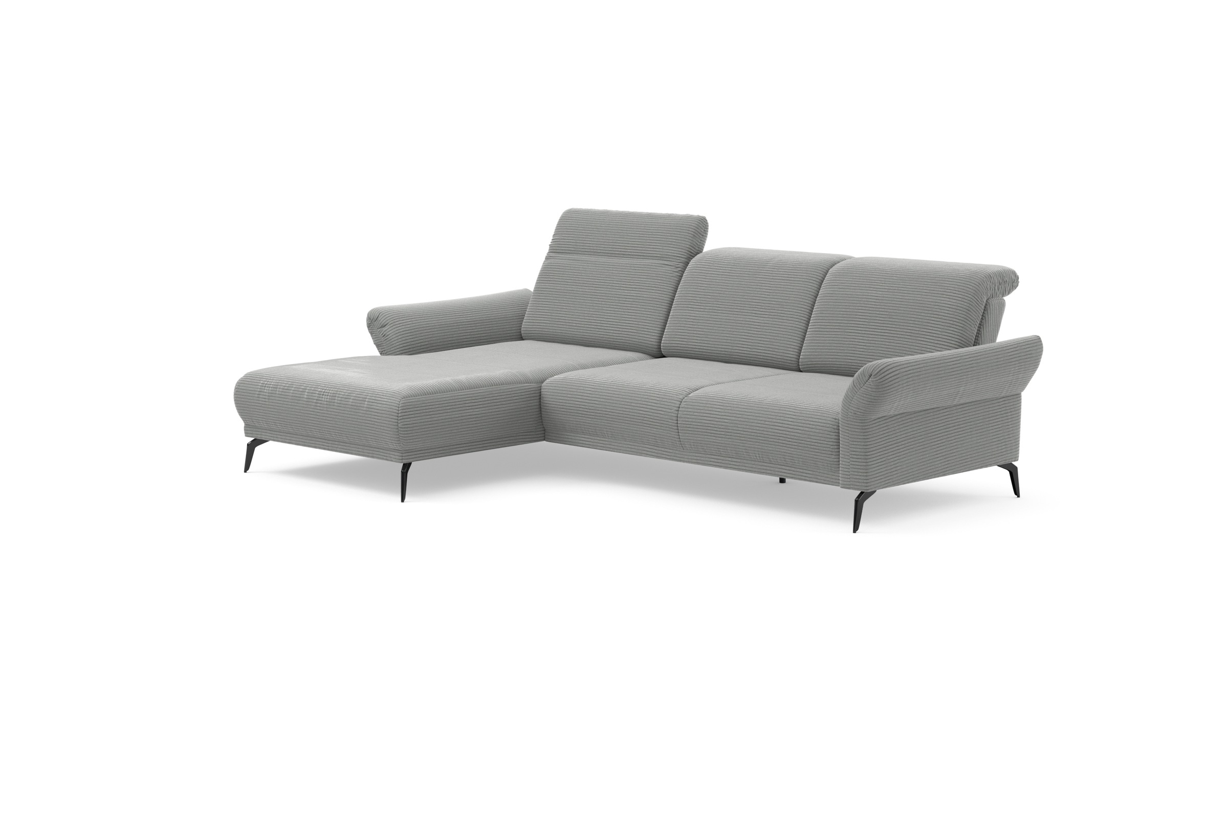 INOSIGN Ecksofa »Coco L-Form«, Sitztiefen-, Arm- und Kopfteilverstellung, Cord-Bezug, Fußhöhe 15 cm