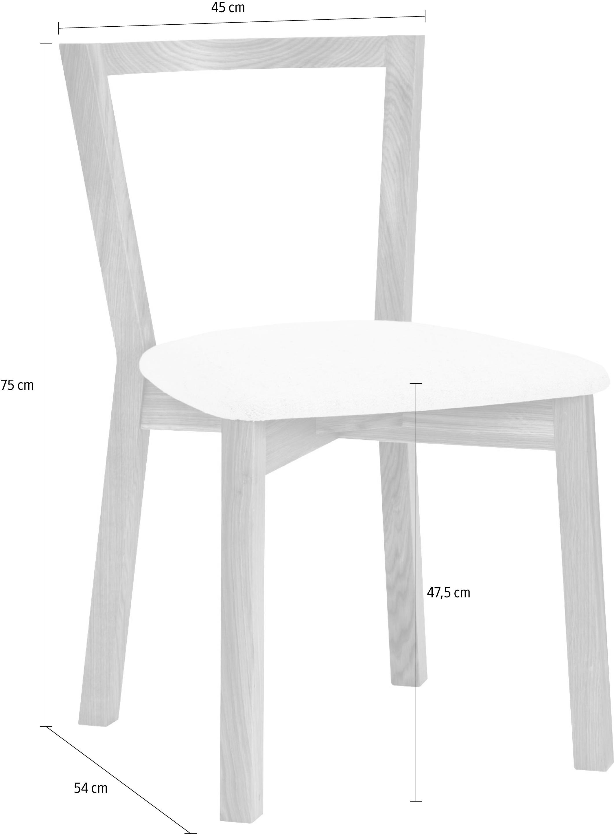 Woodman Stuhl »Edda«, (Set), Webstoff, im 2er Set, Gestell aus massiver Eiche