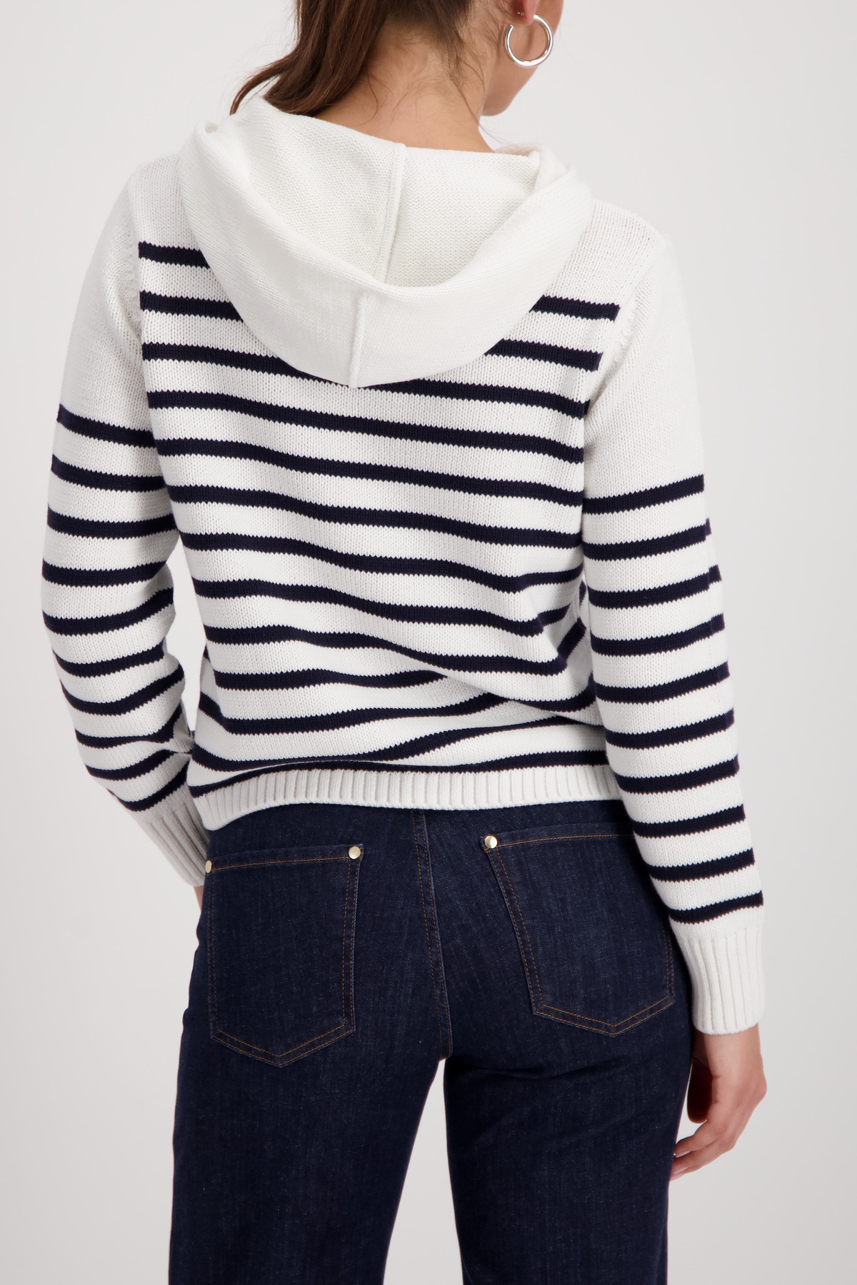 Monari Kapuzenpullover Regular Fit, mit Intarsie-Muster