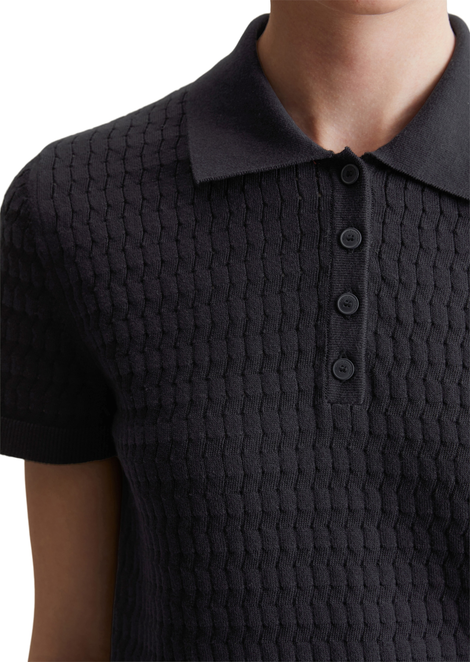 Marc O'Polo DENIM Poloshirt, aus Strick, modisches Muster, regular