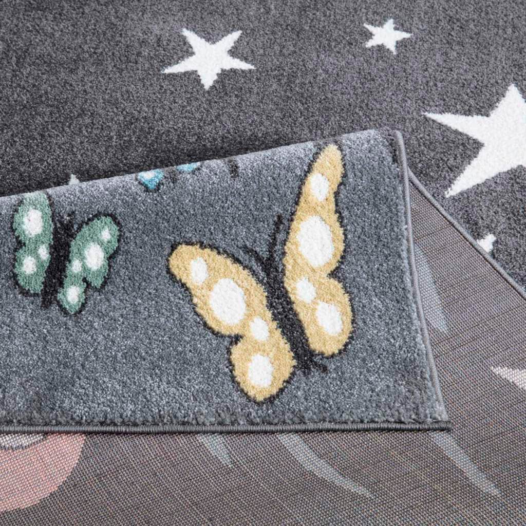 Carpet City Kinderteppich »ANIME916«, rechteckig, 11 mm Höhe, Kinderzimmer Teppich Modern mit Mond, Blumen, Wolken, Creme, Multi