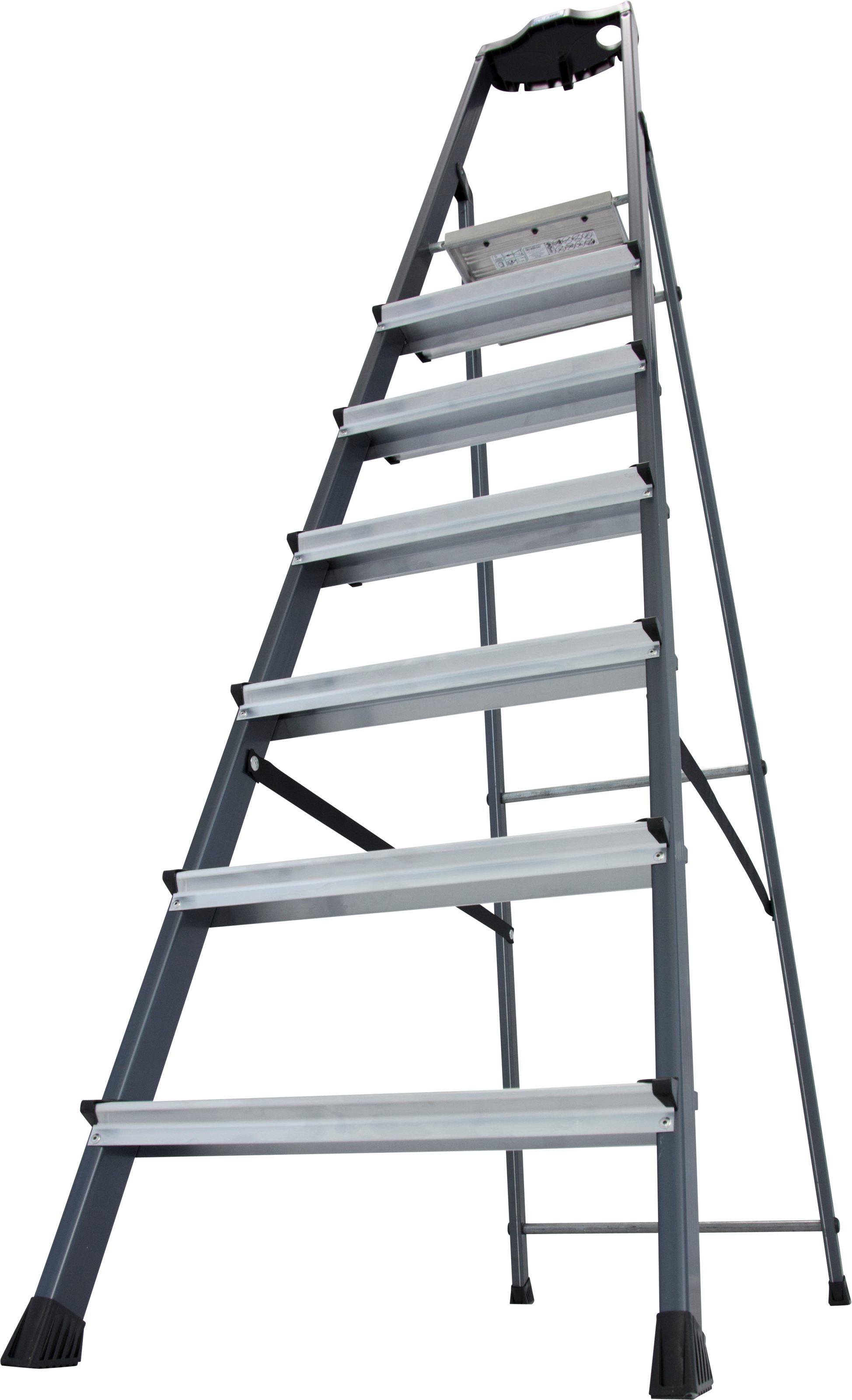KRAUSE Stehleiter »Securo«, Alu eloxiert, 1x7 Stufen, Arbeitshöhe ca. 350 cm
