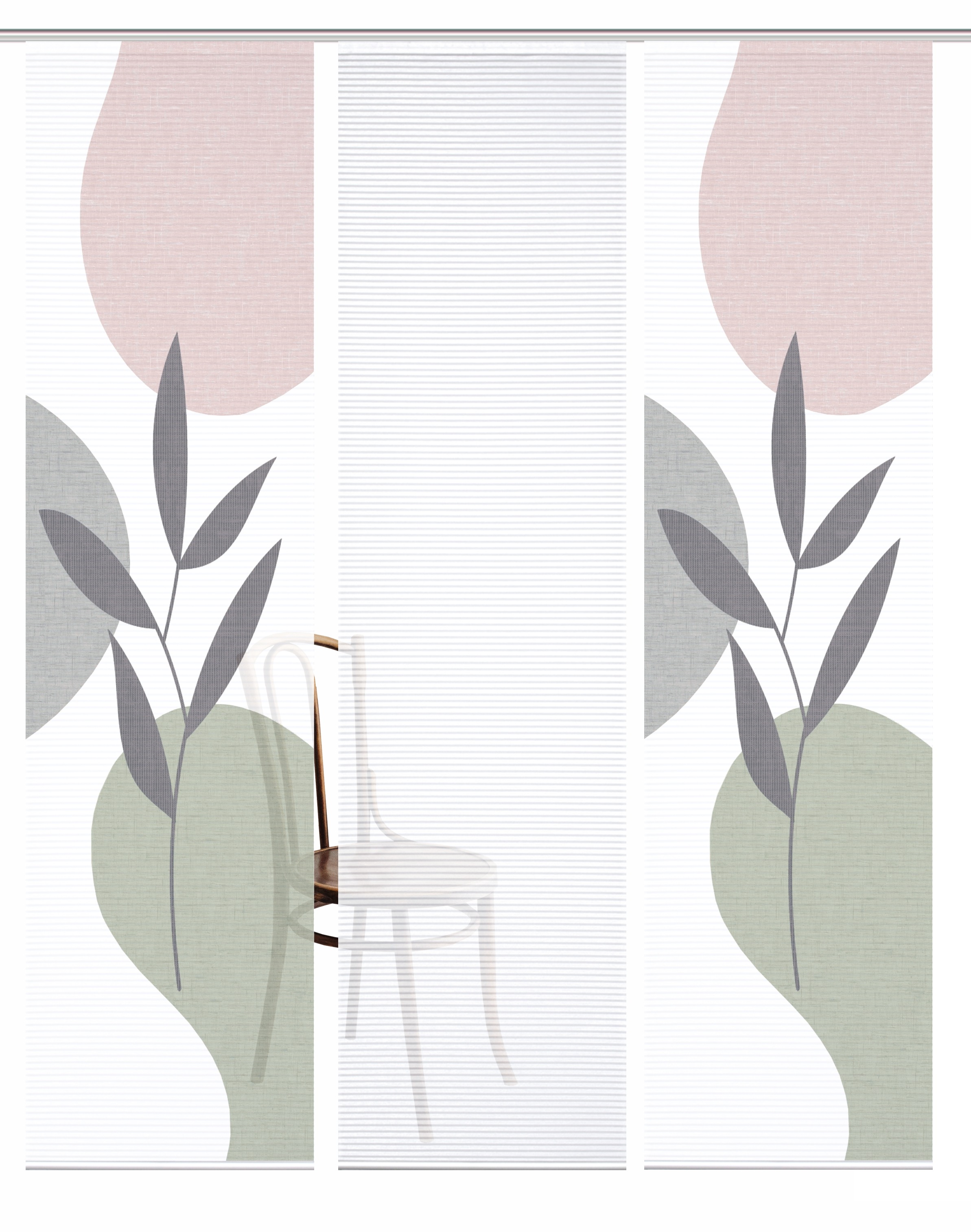 HOME in green Schiebegardine »FRONDA« Paneelwagen 3 Stk. tlg. SET DIGITALDRUCK,BAMBUSOPTIK RECYCELT