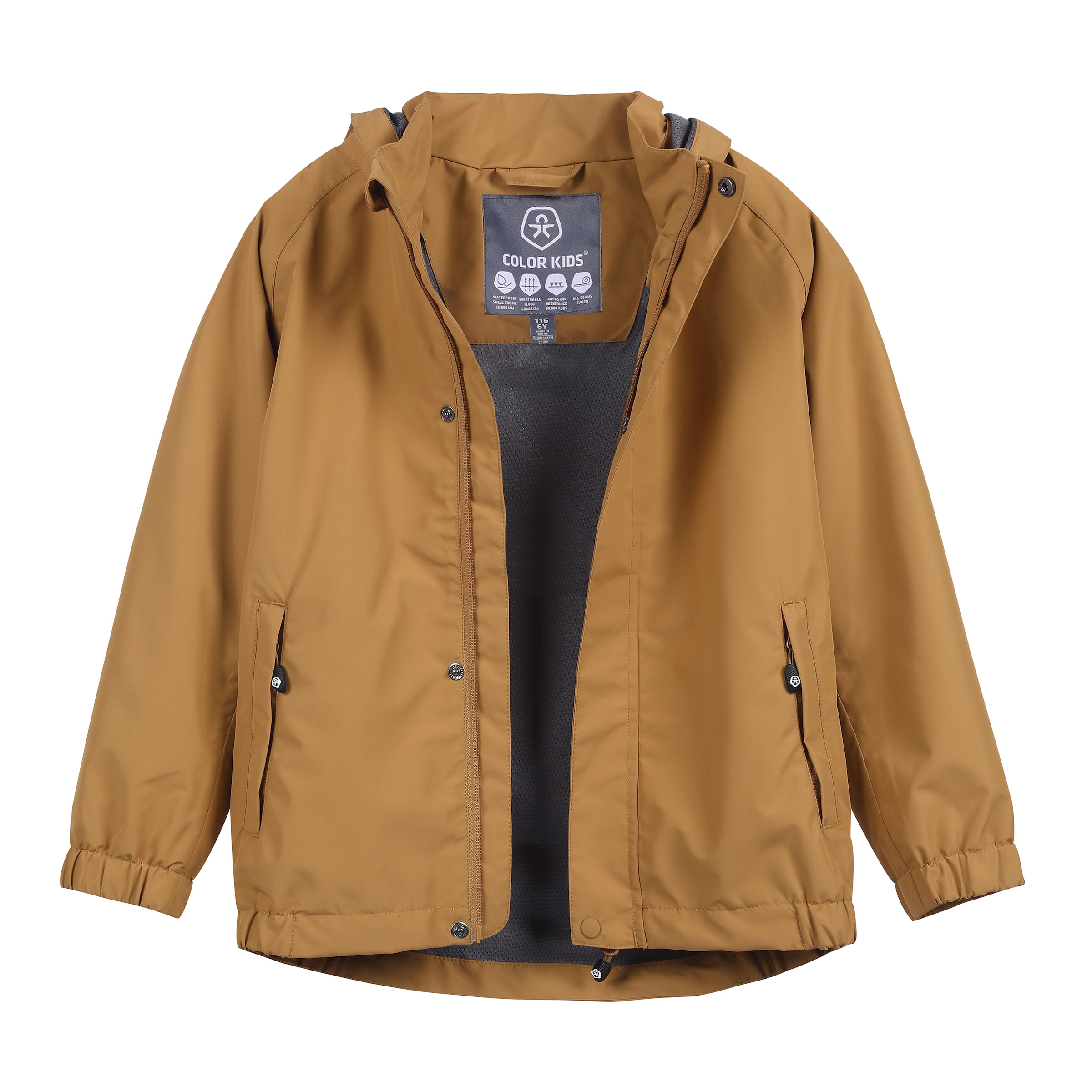 COLOR KIDS Regenjacke »Regenmantel COShell«, mit Kapuze