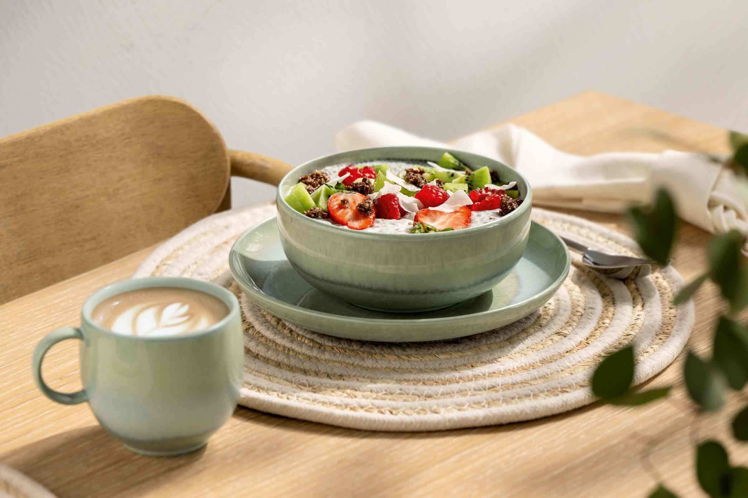 like. by Villeroy & Boch Schale »Müslischale Perlemor Sand ø 14,9 cm grün« 1 Spülmaschinenfest, Mikrowellensicher