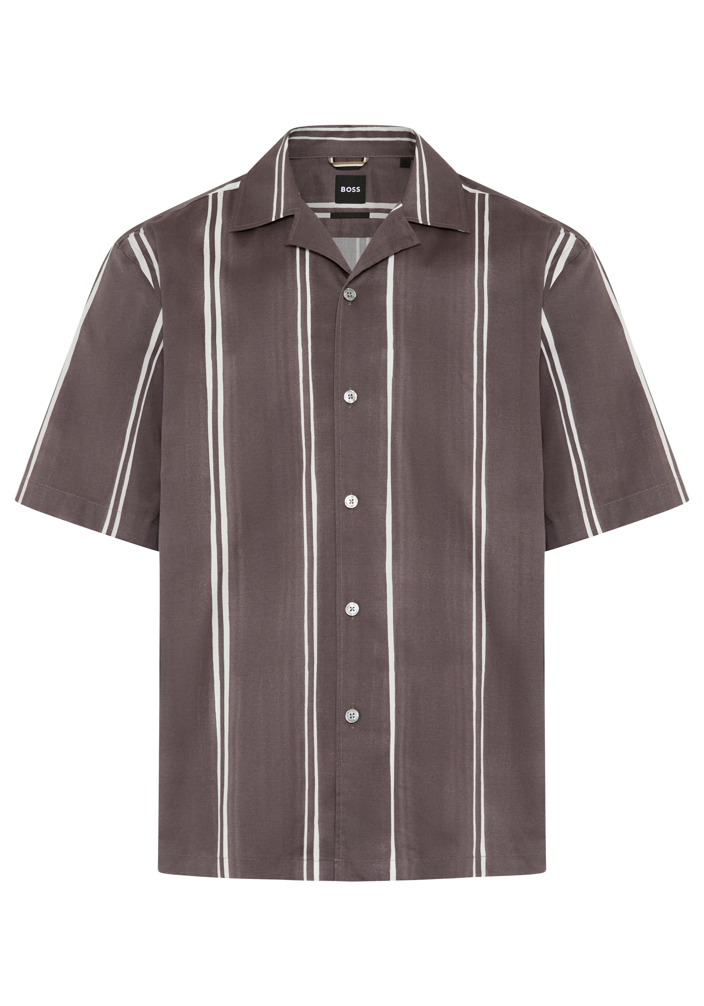 BOSS Kurzarmhemd Freizeitkragen, Stretch-Baumwolle, Relaxed Fit