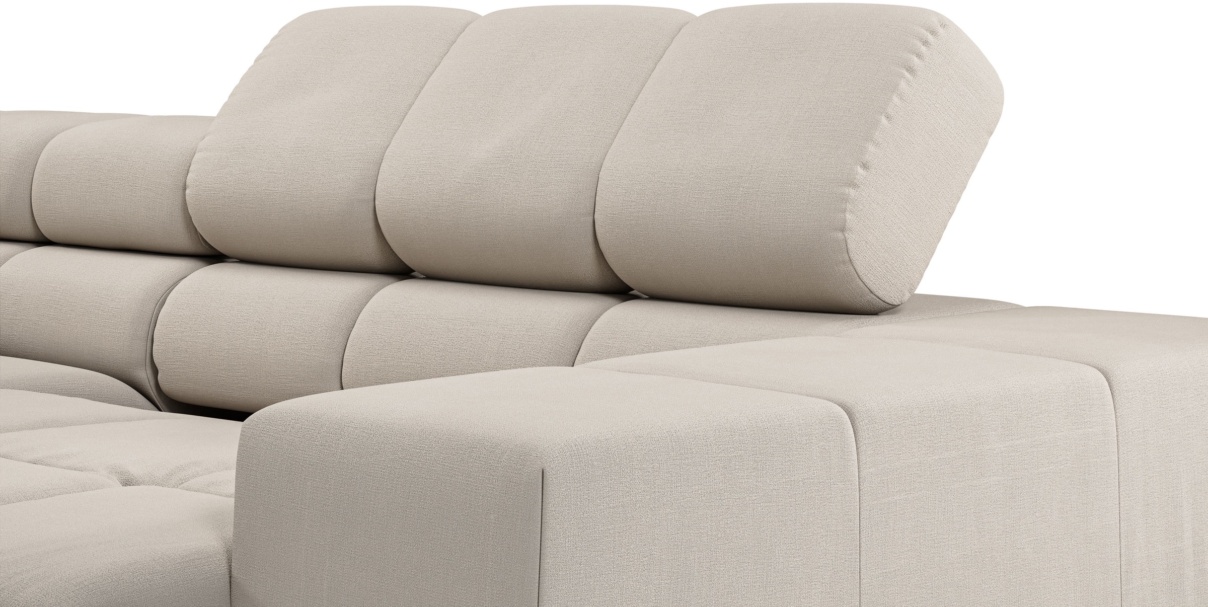 INOSIGN Ecksofa »Ancona, incl. Kopfteilverstellung + 3 Zierkissen, L-Form, bequem«, wahlweise motorische Sitztiefenverstellung, B/T(H: 249/215/70 cm