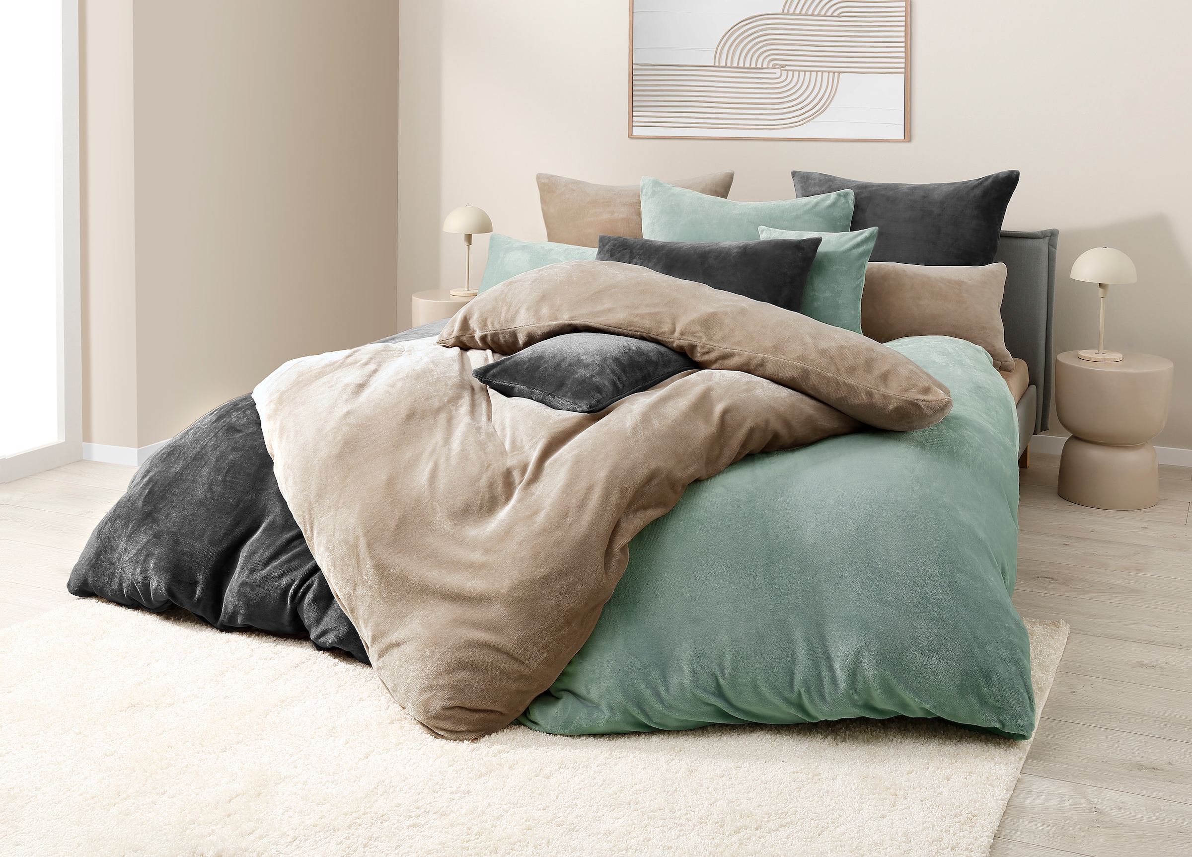 my home Bettwäsche »Desner3«, Bettwäsche mit Reißverschluss, Cashmere-Touch, kuschelig & weich
