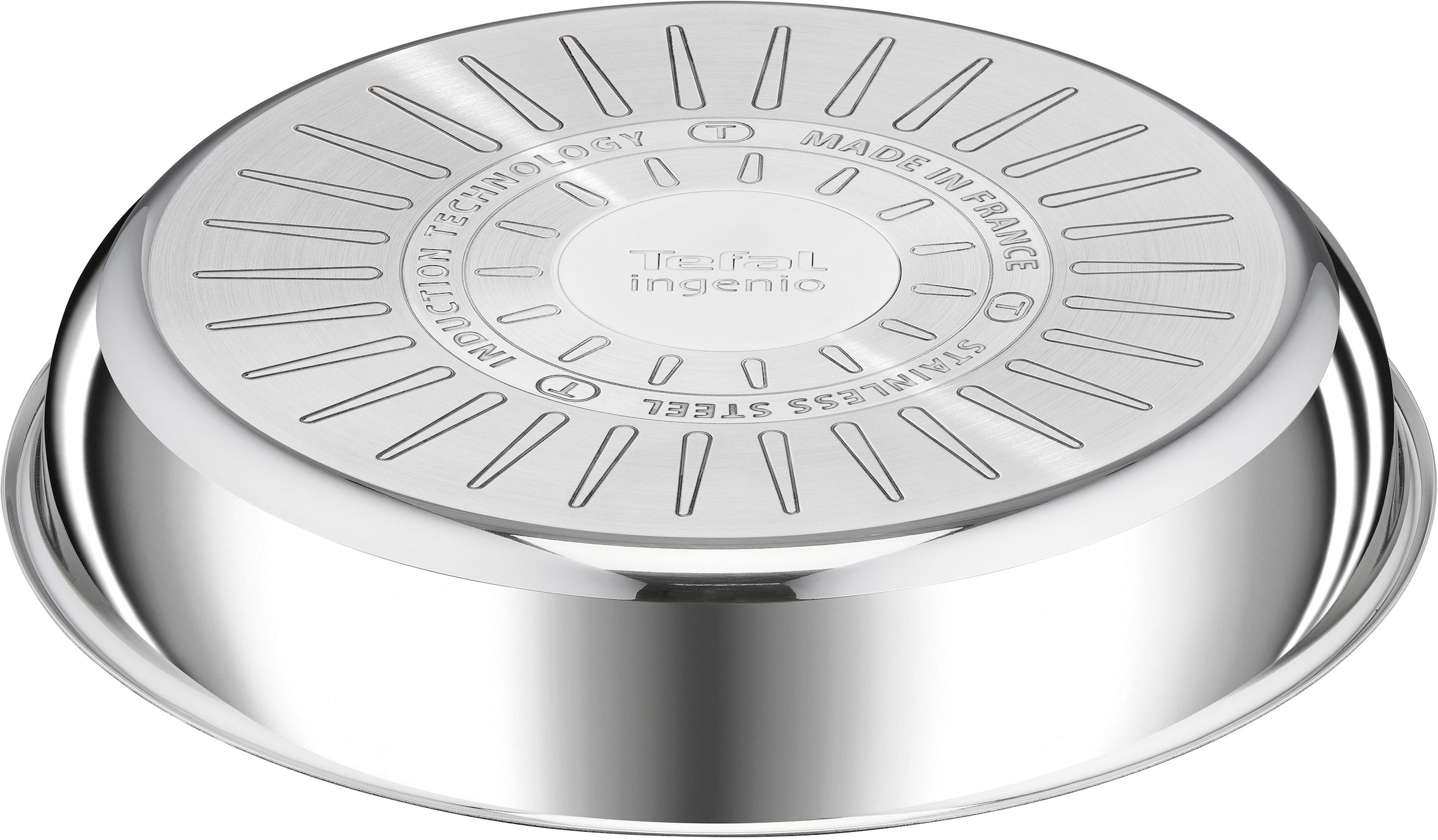 Tefal Pfannen-Set »Ingenio Preference«, Edelstahl, (Set, 3 tlg., Tefal Ingenio Preference Pfannenset, 2 teilig, Ø 22, 26 cm, 1 Griff), stapelbar, Antihaftversiegelung, Induktion, Made in France, kompakt