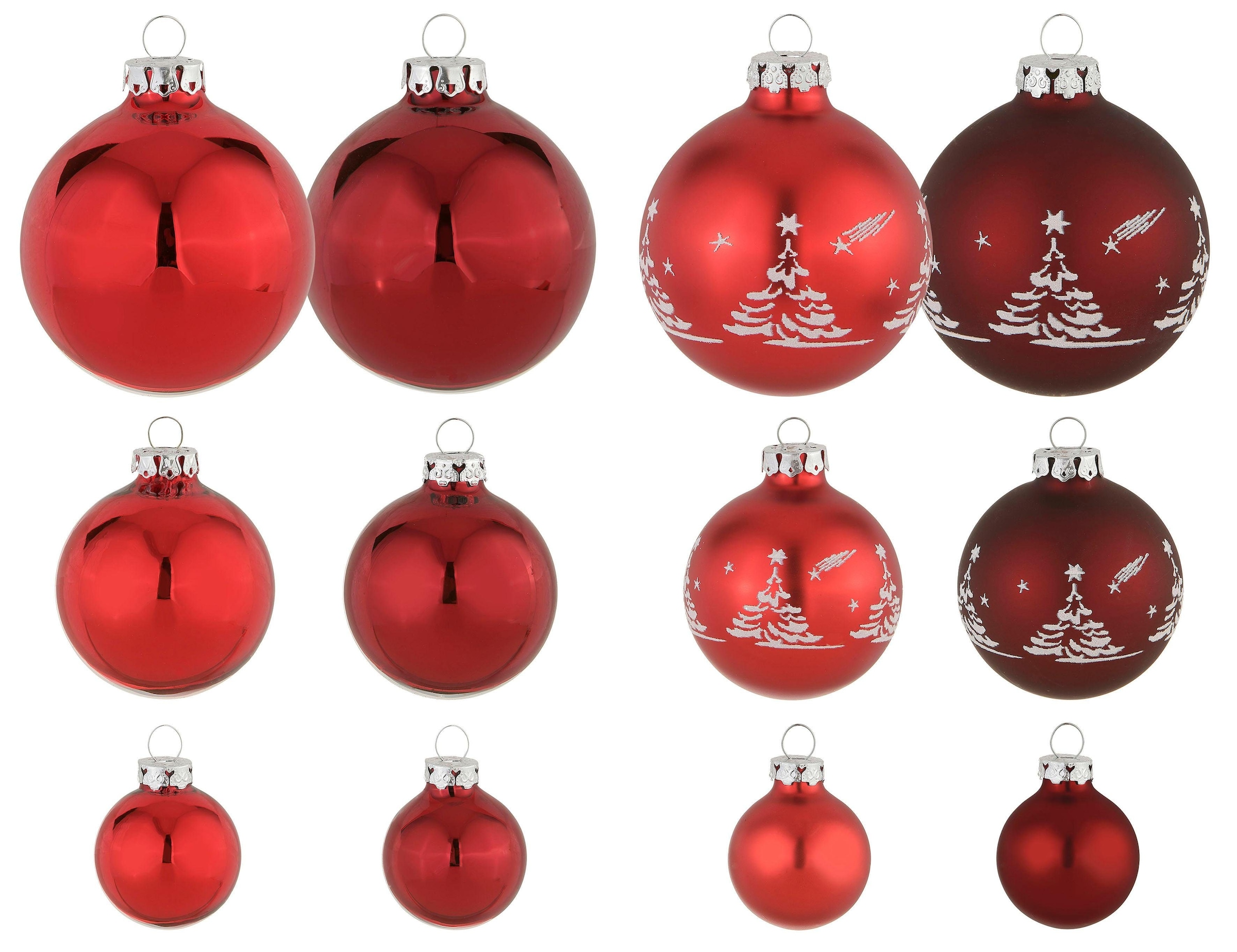 »Advent, und OTTO 30 Christbaumschmuck, Glas«, kaufen St.), Weihnachtsdeko my (Set, bei Weihnachtsbaumkugel home Christbaumkugeln rot, handdekoriert mundgeblasen