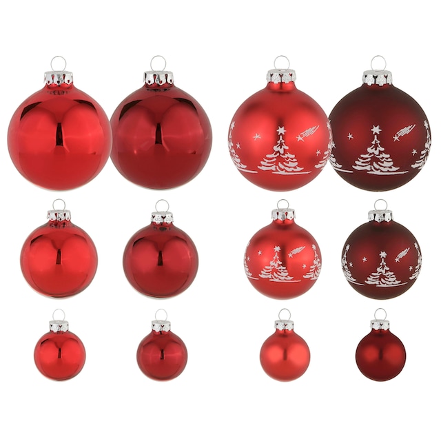 my home Weihnachtsbaumkugel »Advent, Weihnachtsdeko rot, Christbaumschmuck, Christbaumkugeln  Glas«, (Set, 30 St.), mundgeblasen und handdekoriert kaufen bei OTTO