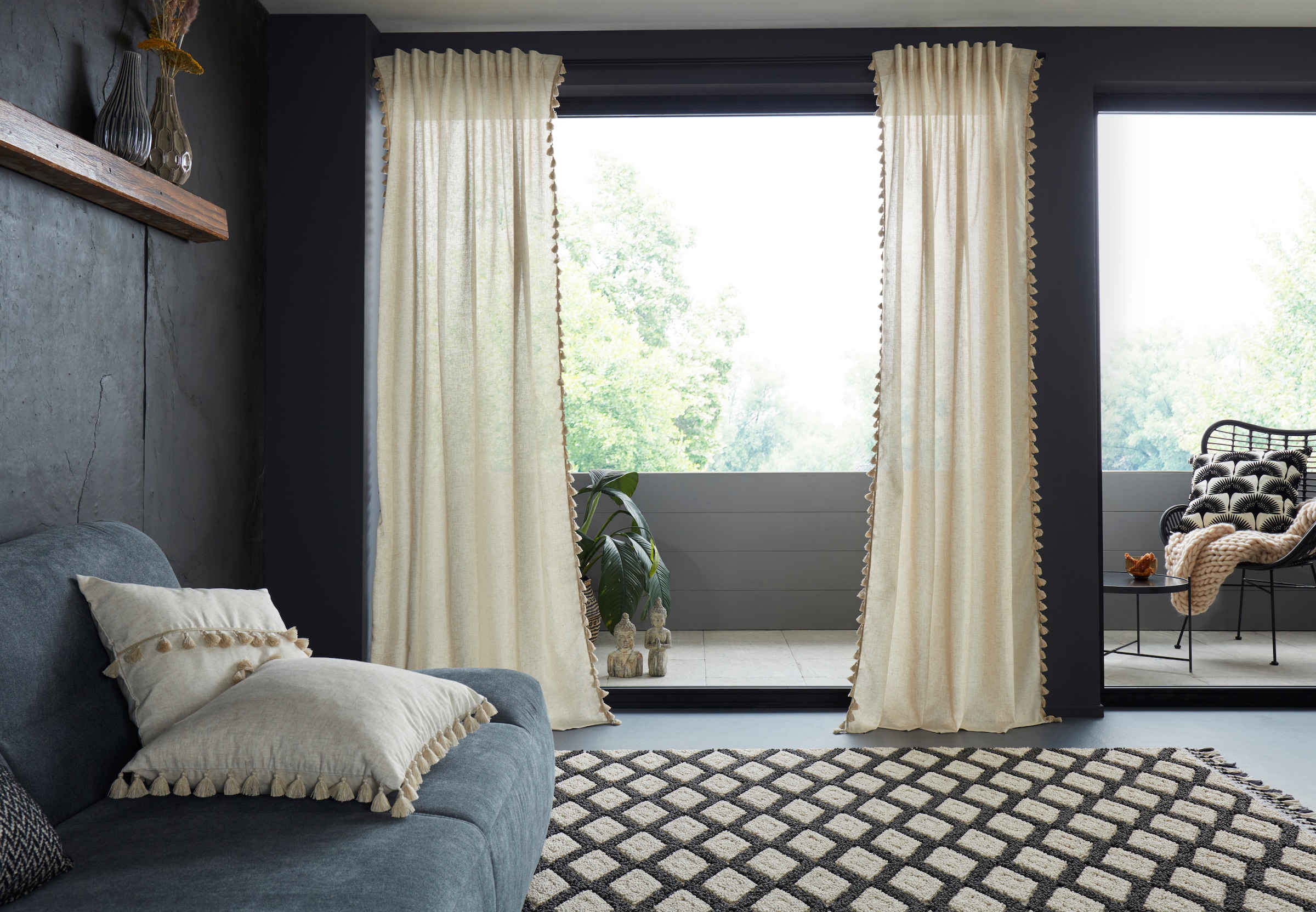 H.O.C.K. Dekokissen »Zircono« mit Ethnomuster, Kissenhülle mit Füllung, 1 Stück