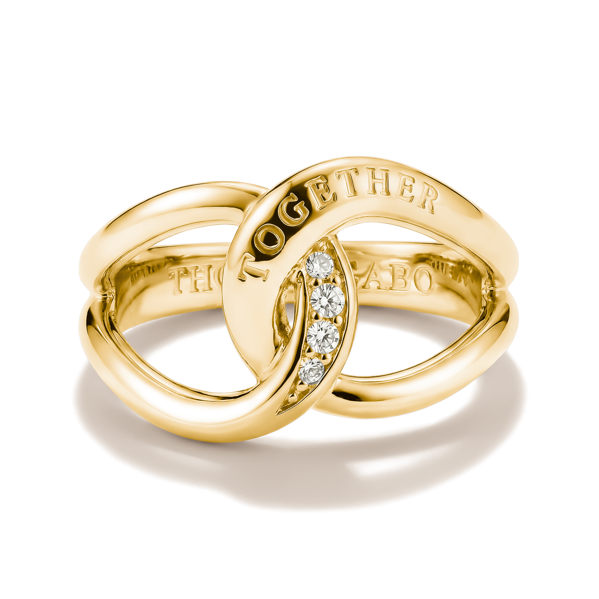 THOMAS SABO Fingerring »Together Ring gelbgoldfarben« mit Zirkonia (synth.)