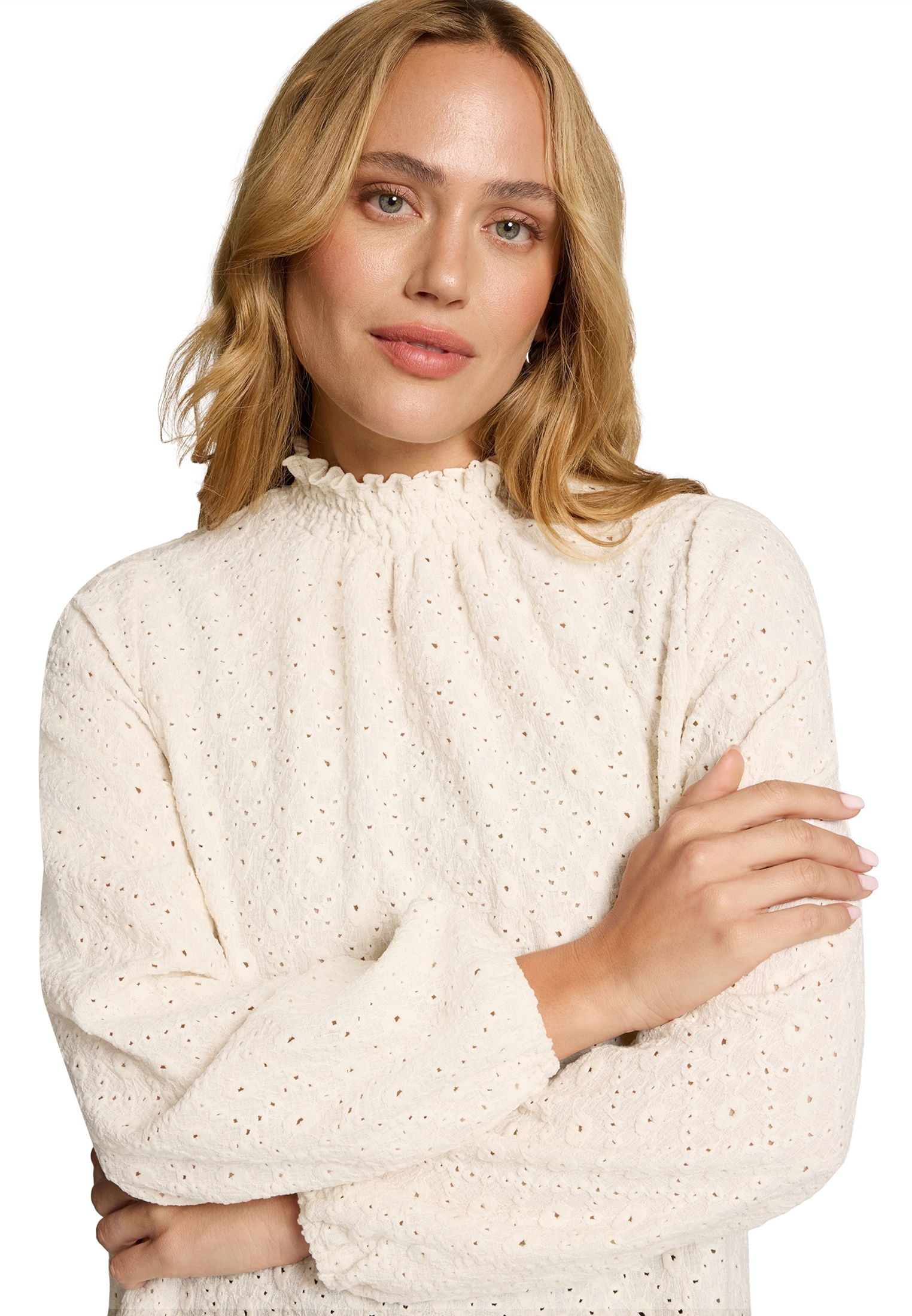 Zero Klassische Bluse »Bluse mit Lochmuster«