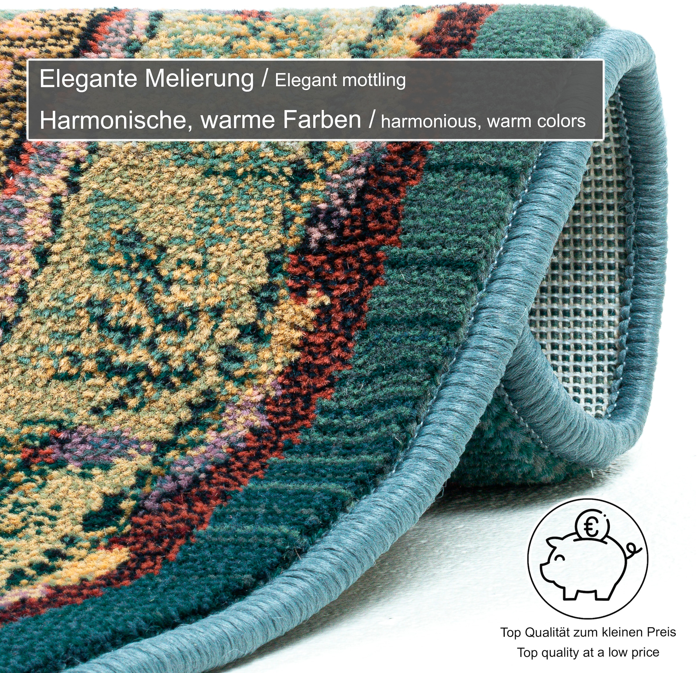 THEKO Teppich »Gabiro 72«, oval, 10 mm Höhe, Orient-Optik, Vintage Design, ideal im Wohnzimmer & Schlafzimmer