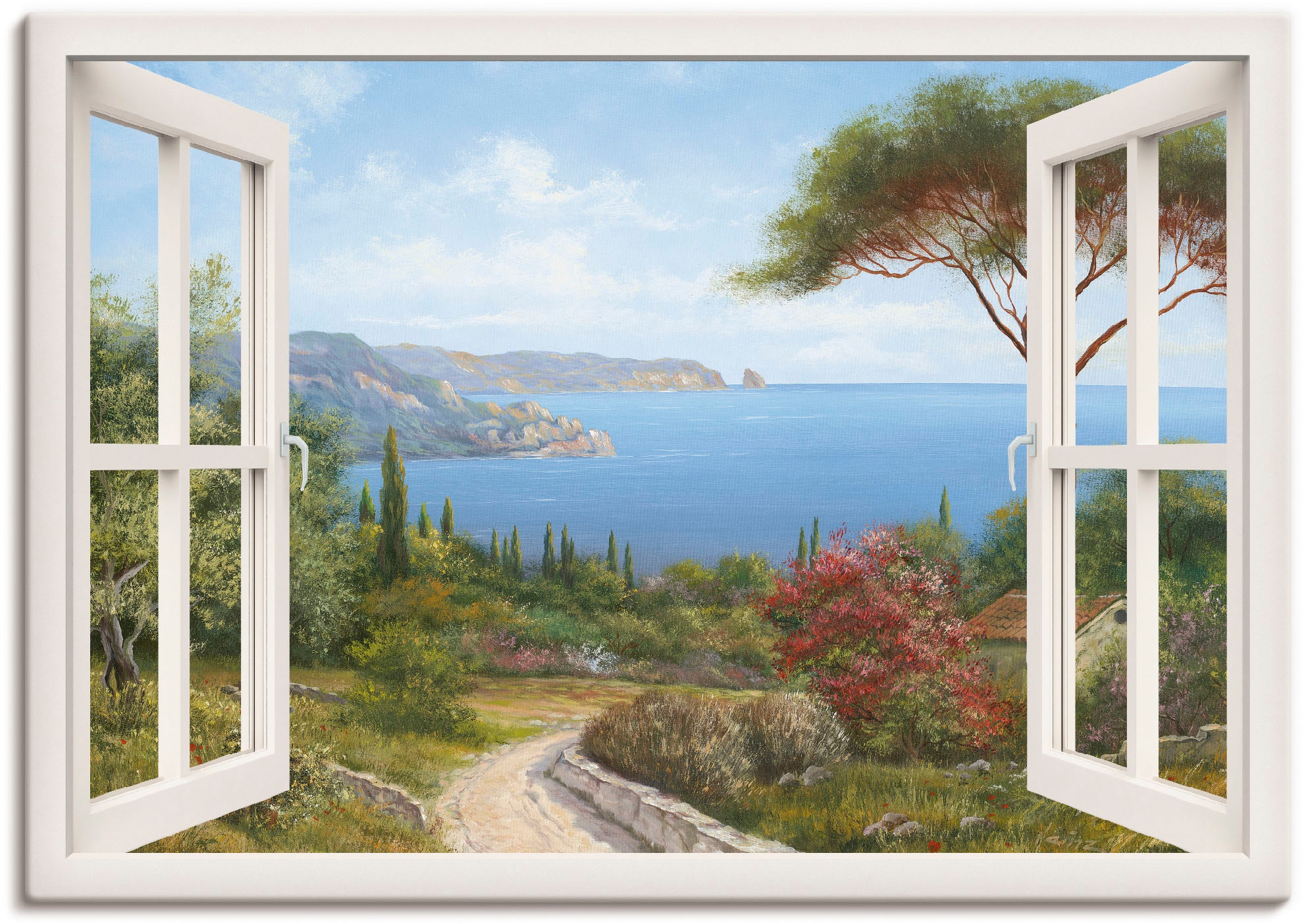 I«, Wandaufkleber Wandbild Leinwandbild, bestellen Größen Fensterblick, oder in St.), im (1 Online Poster Meer Shop - »Fensterblick Haus OTTO als am Artland versch.