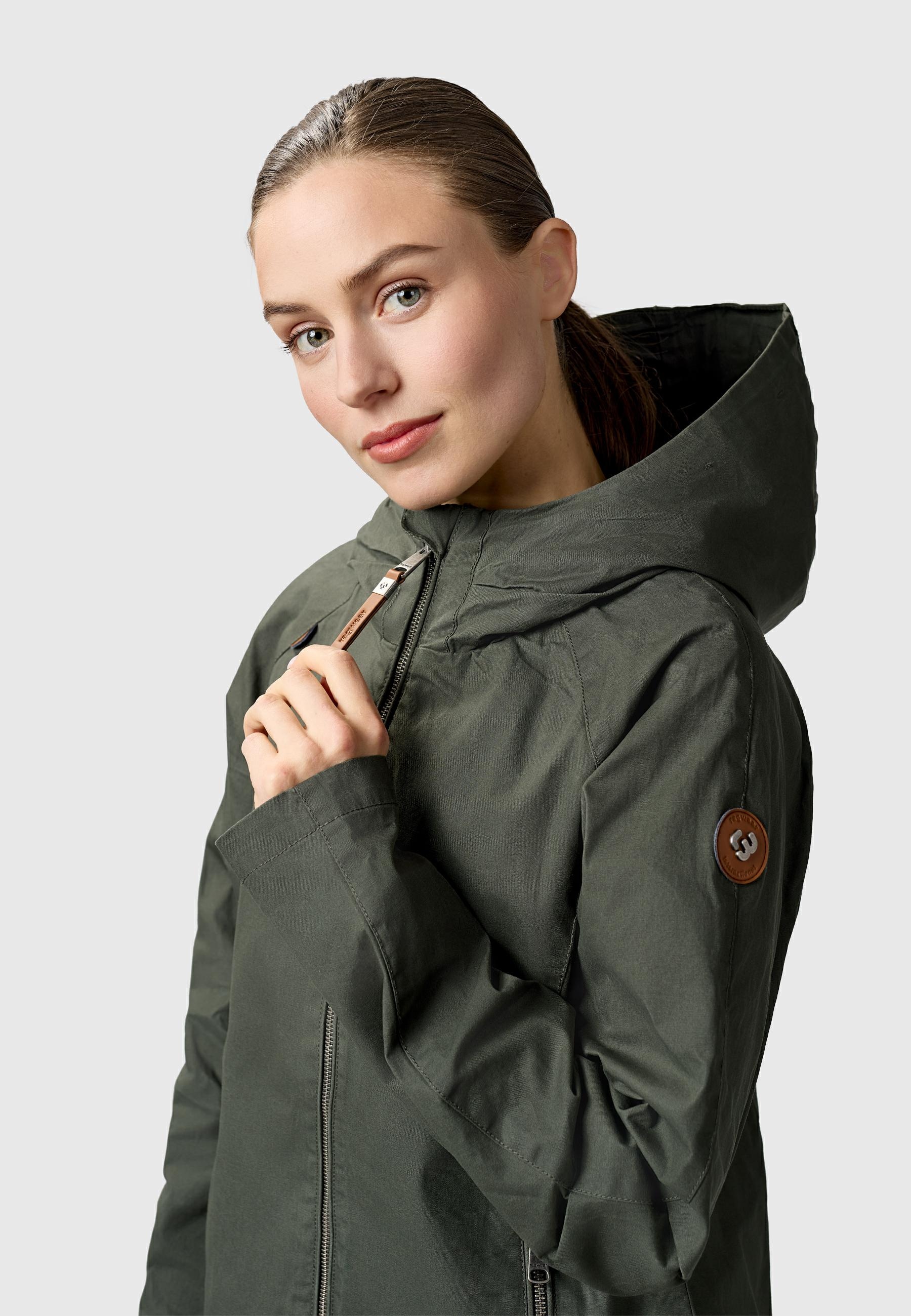 Ragwear Outdoorjacke »Outdoorjacke Dizzea Vintage YOUMODO« mit Kapuze Beschichtete Damen Übergangsjacke mit Kapuze