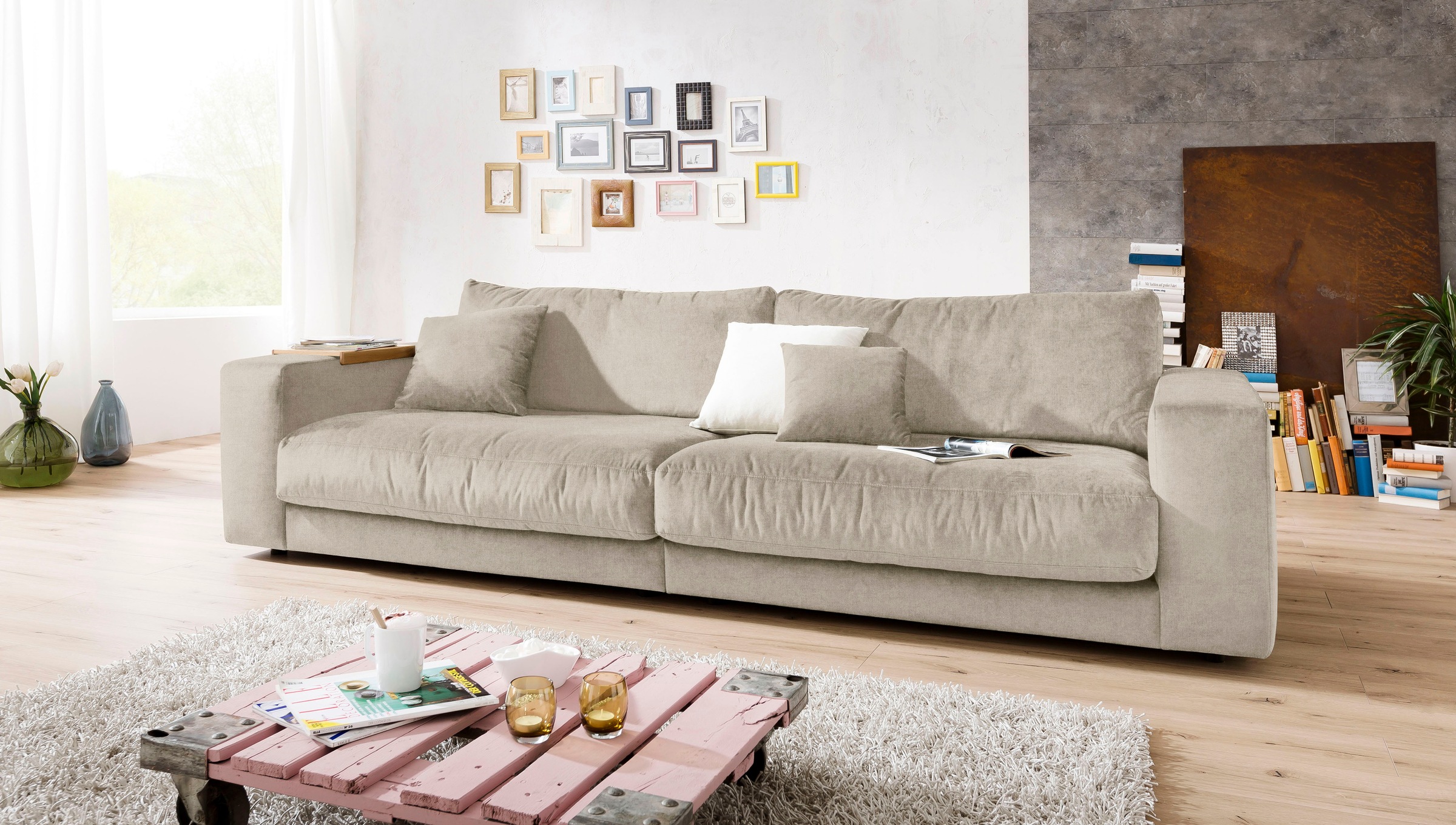 3C Candy Big-Sofa »Enisa II«, incl. 1 Flatterkissen, Wahlweise mit Flecken-Schutz-Bezug Easy care