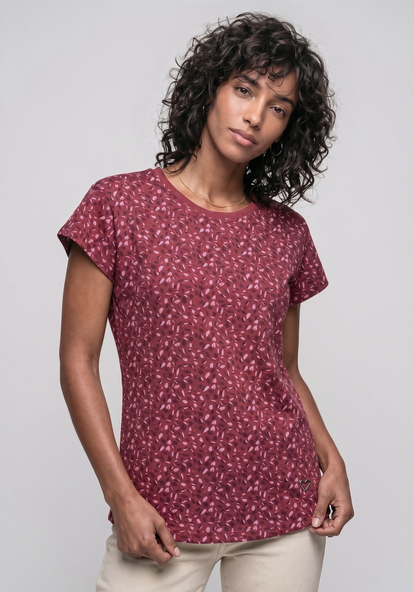 Alife & Kickin Rundhalsshirt »FelinaAK B« modisches Basic-Shirt mit Rundhals-Ausschnitt, rundem Saum und allover