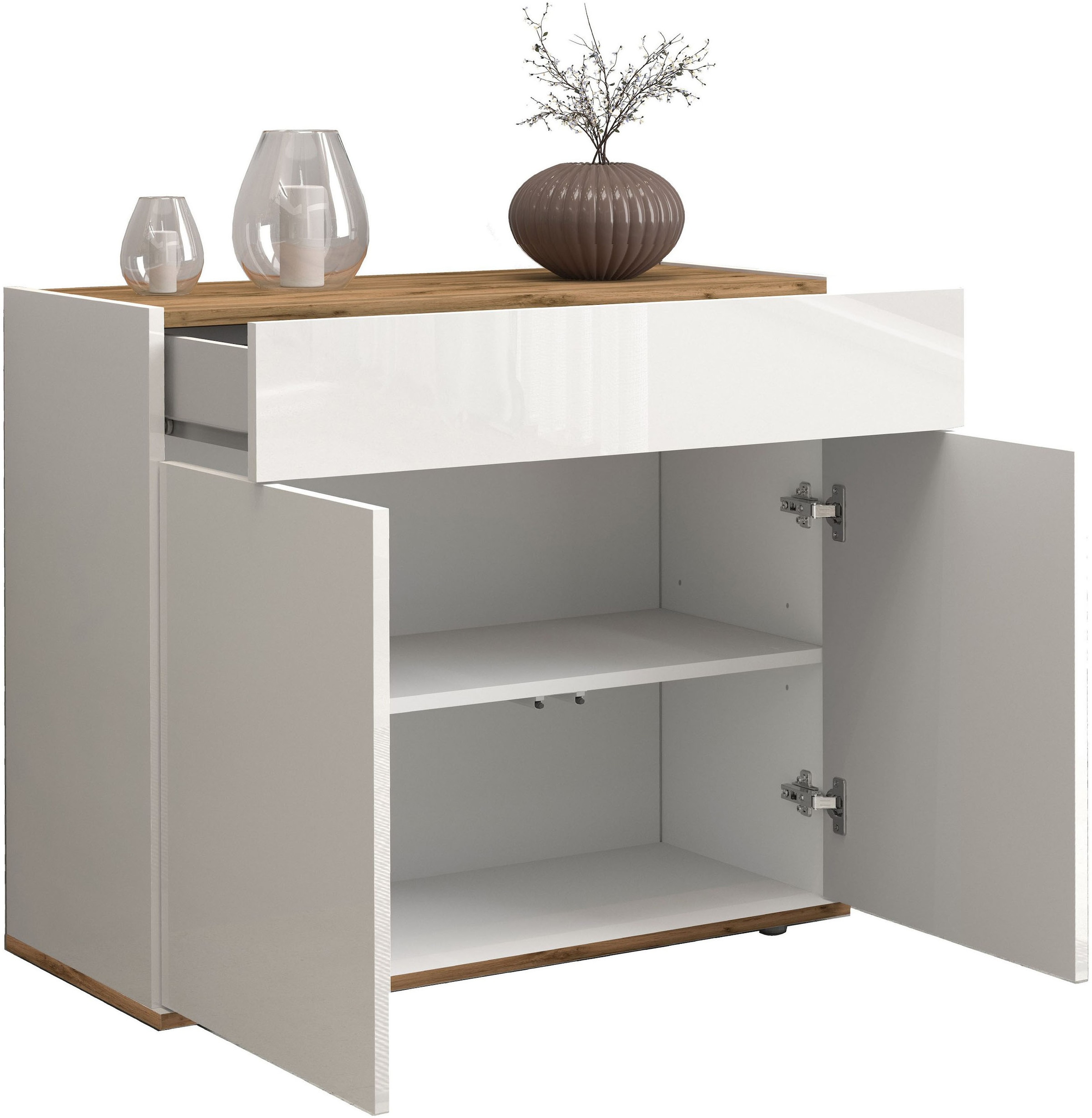 INOSIGN Sideboard »Garda, Kommode, Schrank, Kredenz«, 2 Türen, 1 Schublade,grifflos Breite 80,9 cm
