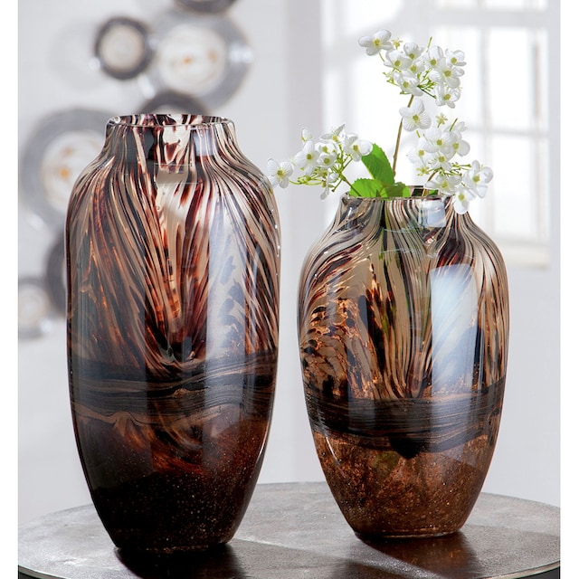 Casablanca by Gilde Tischvase »Alessia«, (1 St.), dekorative Vase aus Glas,  Blumenvase im OTTO Online Shop