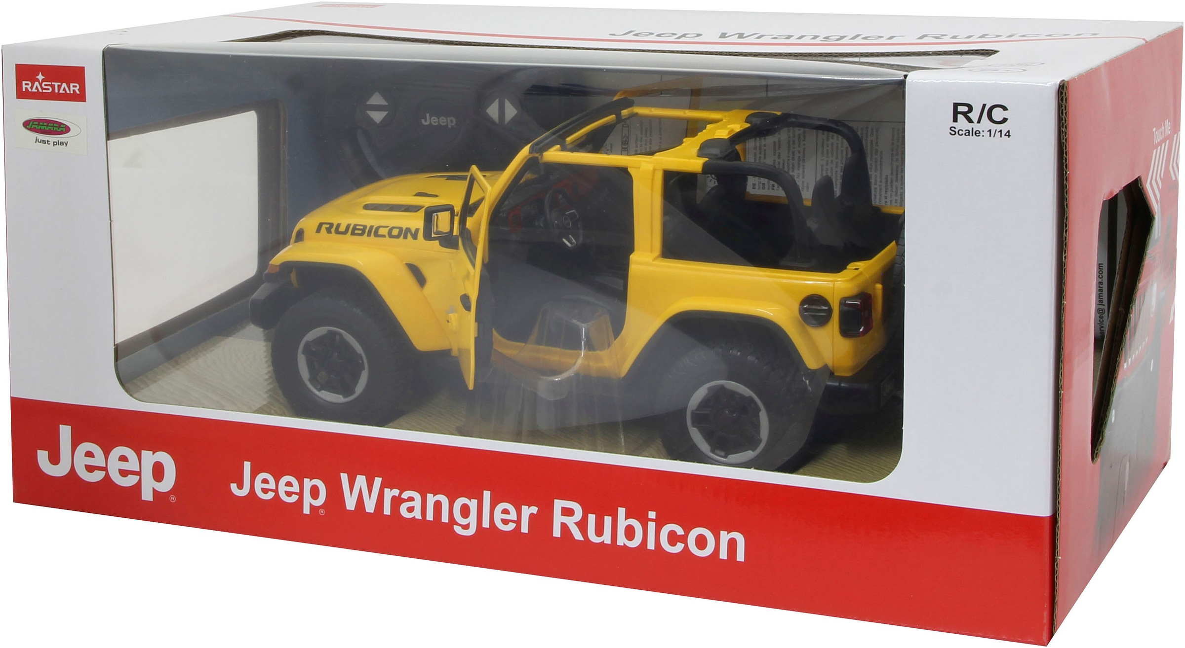 Jamara RC-Auto »Deluxe Cars, Jeep Wrangler JL, 1:14, gelb, 2,4GHz«, mit LED-Licht