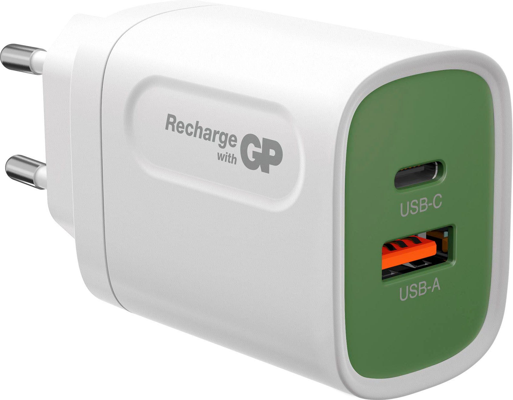 GP Batteries USB-Ladegerät »Steckerlader 20W PD 2 USB-Anschlüsse Typ A&C Inkl. int. Stecker«, ideal zum Laden von Smartphones, Tablets, Smartwaches, Kopfhörern uvm