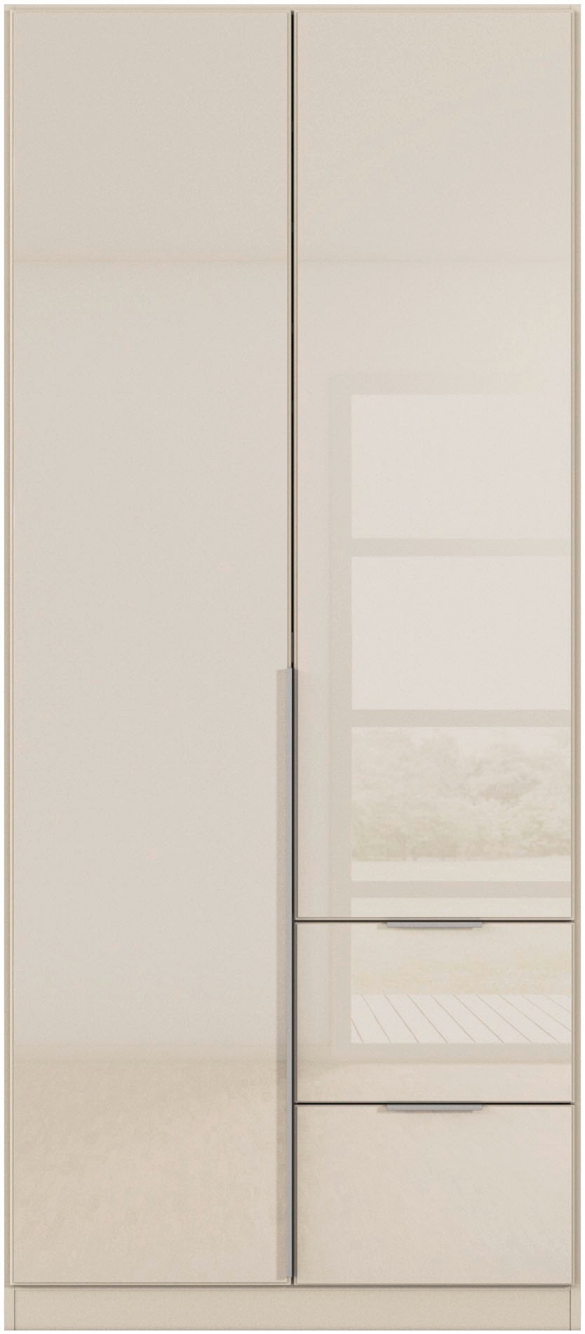 rauch Drehtürenschrank »Kleiderschrank Kleiderschränke Schrank Garderobe AGORDO mit Glasfront«, (in zwei Griff-Farben mit Glasfront), mit Außenschubkästen, in 6 Breiten und 2 Höhen MADE IN GERMANY