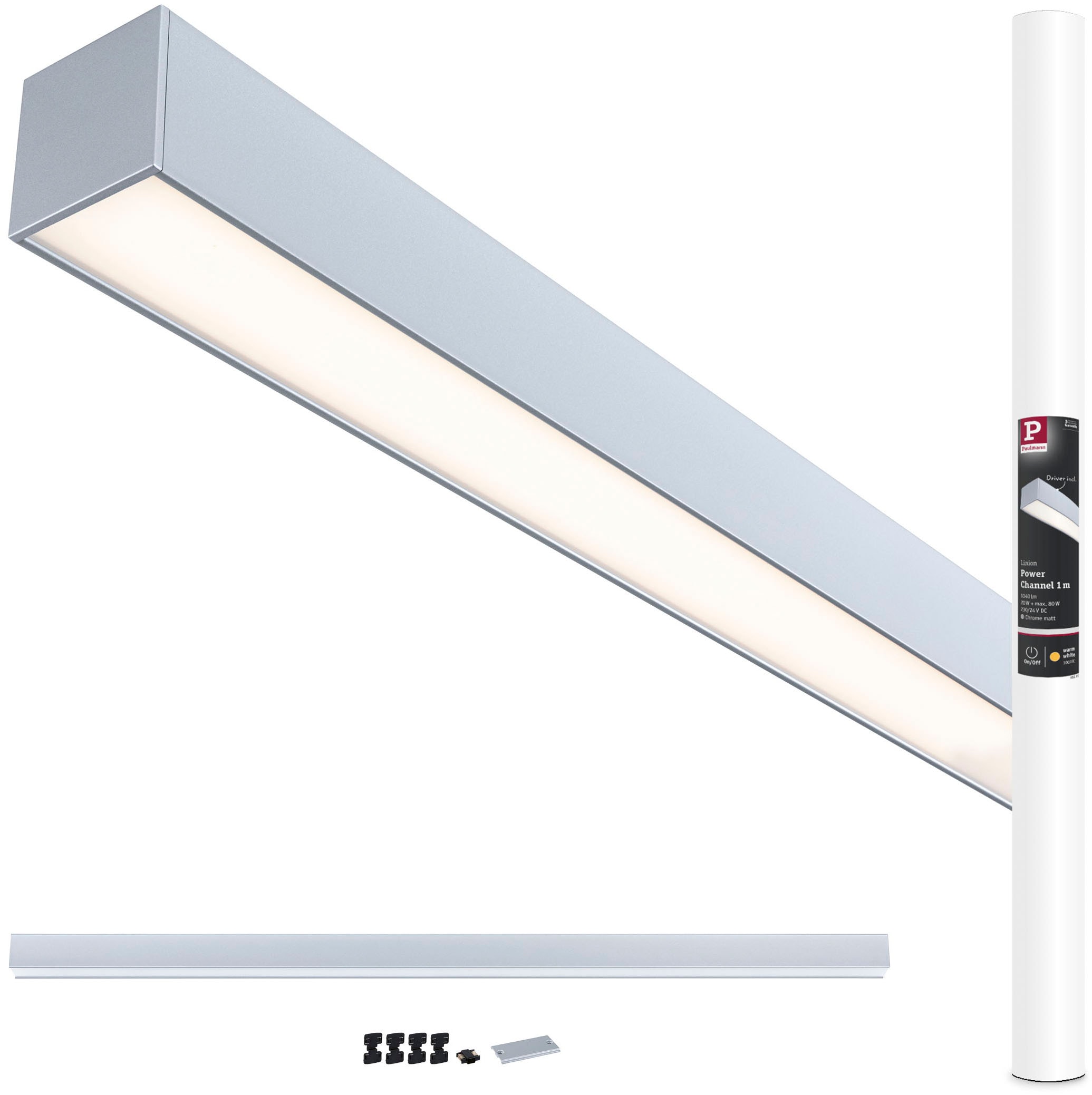 Paulmann Schienensystem-Leuchten »Linion Einspeisung Power Channel 1m« LED-Modul 1 Stk. Warmweiß