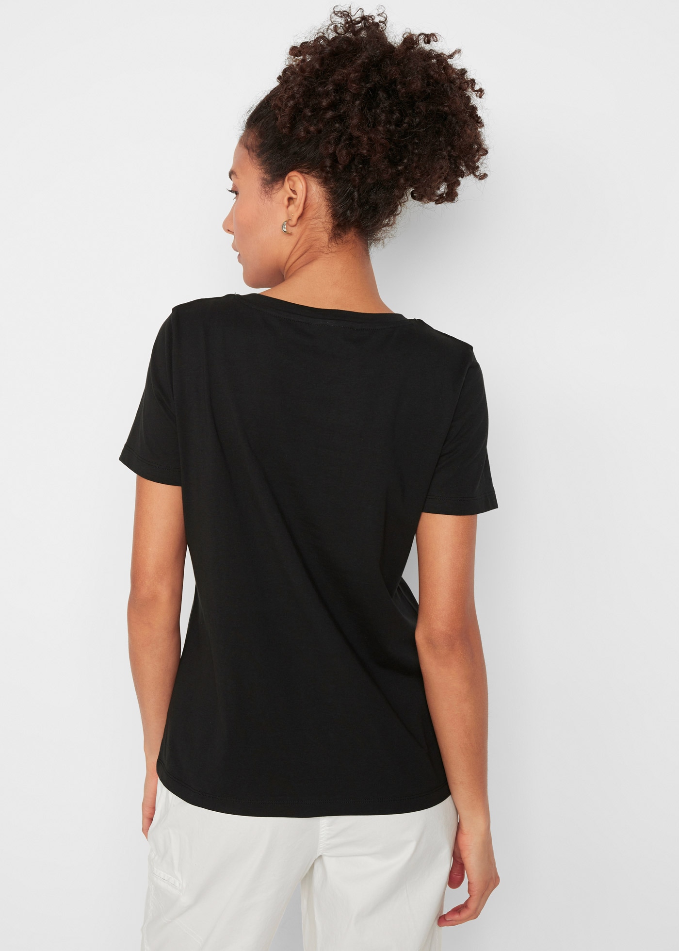 bonprix T-Shirt Packung, 2 Stk. im 2er Pack mit Rundhalsausschnitt und Kurzarm