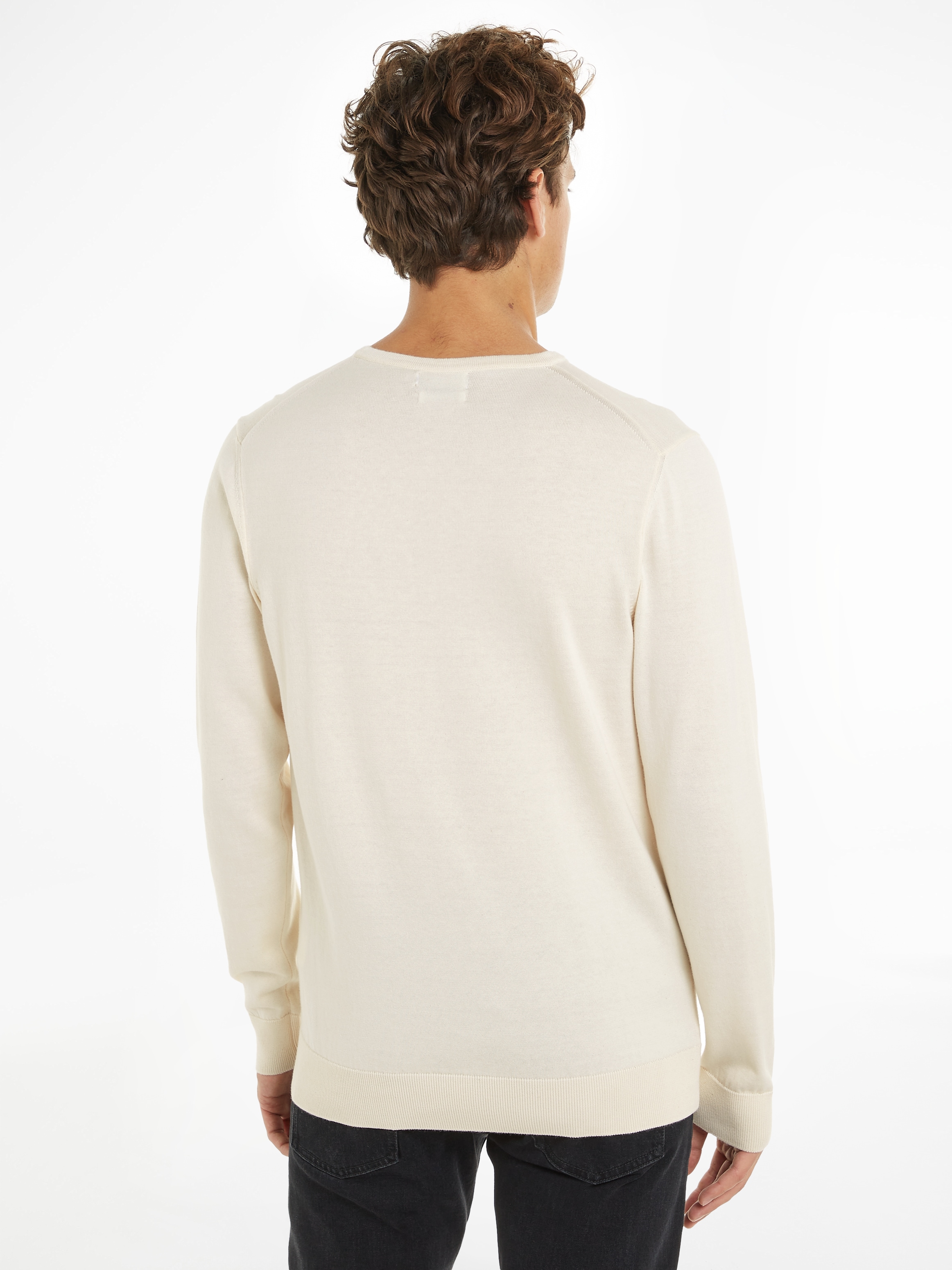 Calvin Klein Rundhalspullover »COTTON SILK BLEND CN SWEATER«, mit Logoprägung