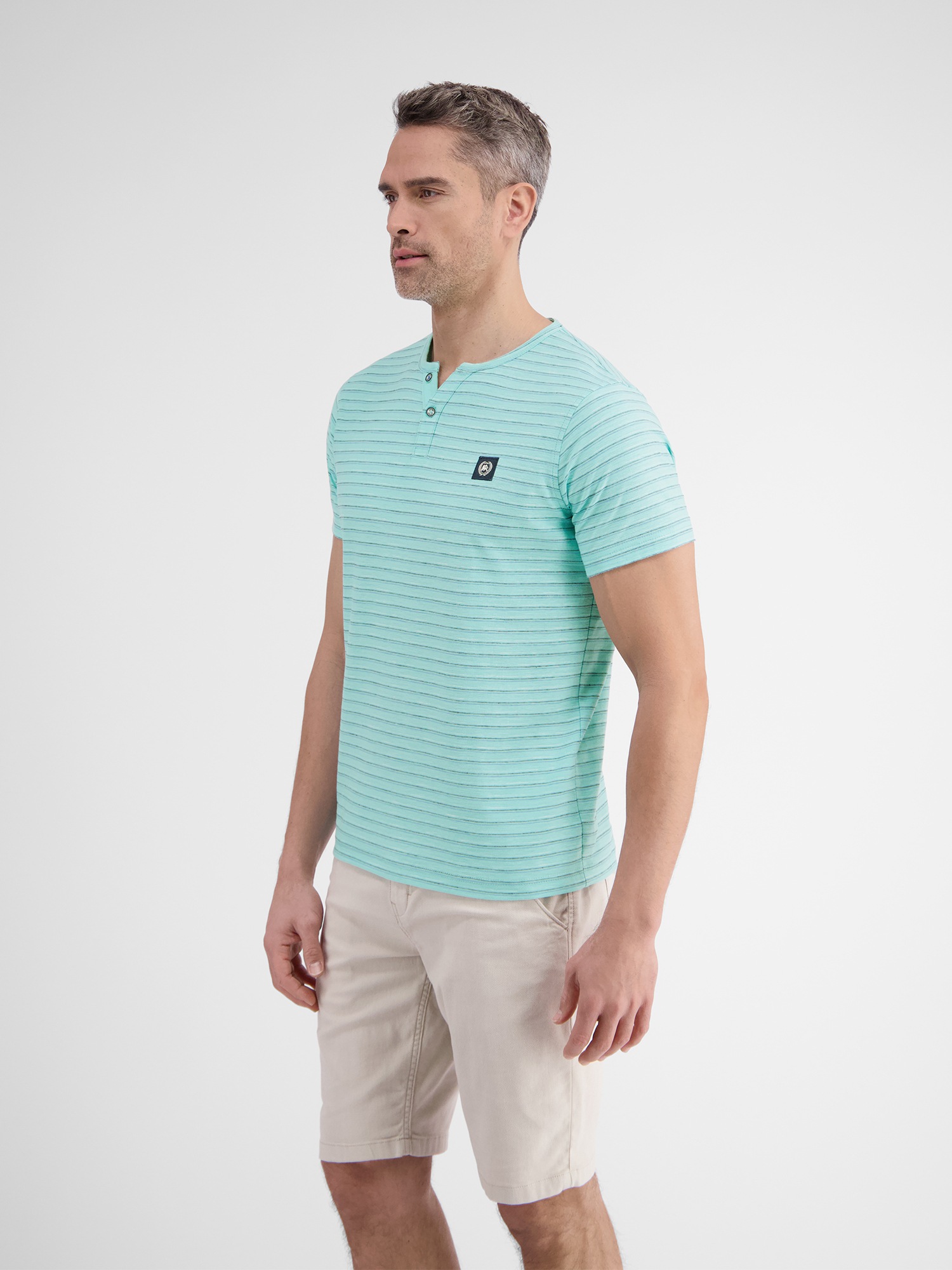LERROS Henleyshirt »LERROS Herren Serafino-Shirt, gestreift«