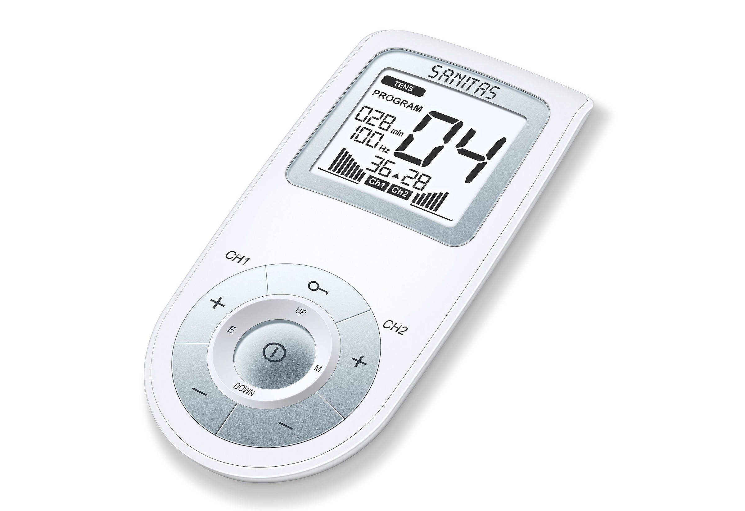 Sanitas TENS-EMS-Gerät »SEM 43 mit 3-in-1 Funktion: EMS, TENS und Massage«, (Set, 7 tlg.), Mit 4 selbstklebenden Elektroden und Timer-Funktion