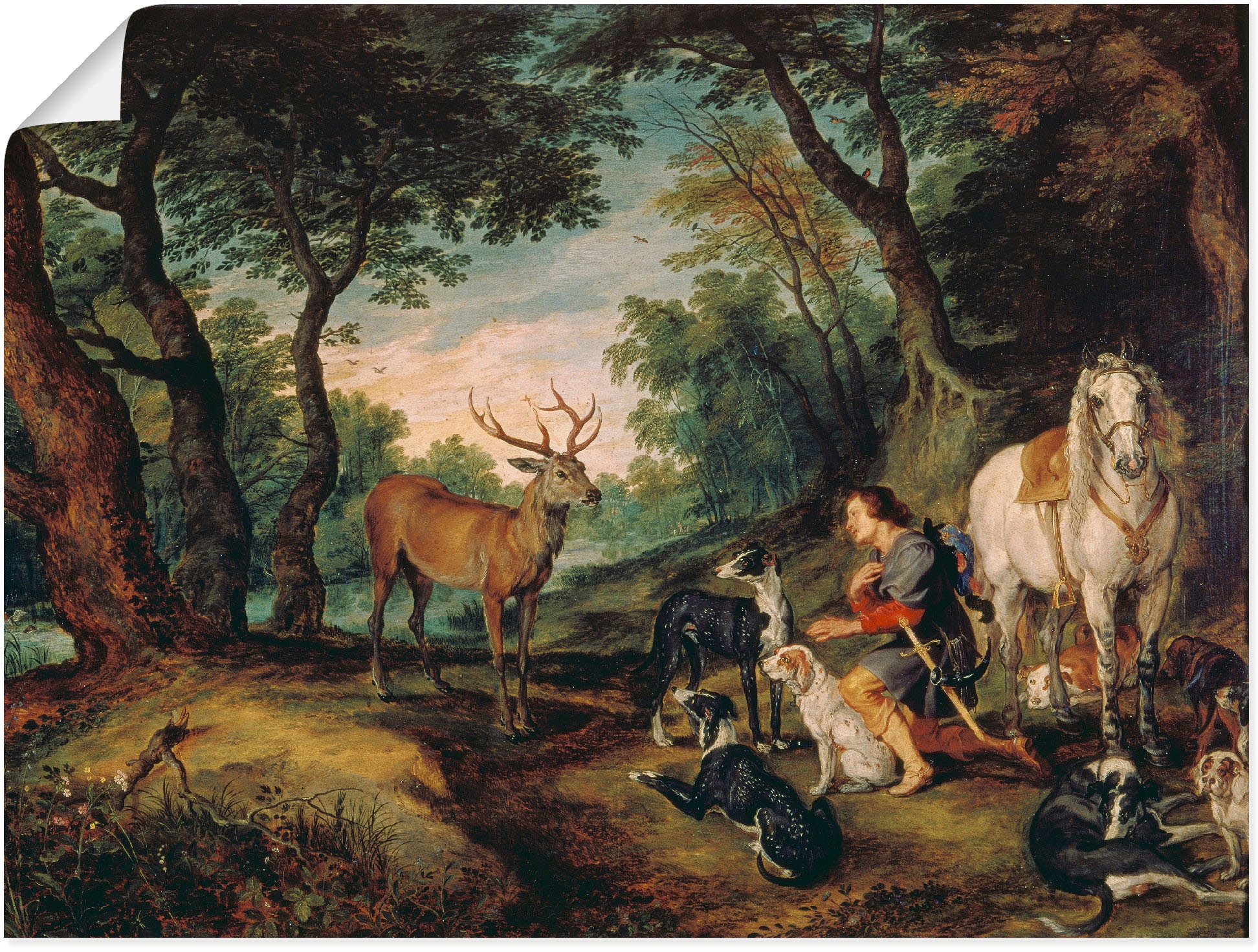 Artland Wandbild »Der heilige OTTO Leinwandbild, Hubertus.«, (1 Poster Mann, oder als in im Online Shop versch. Wandaufkleber St.), Größen