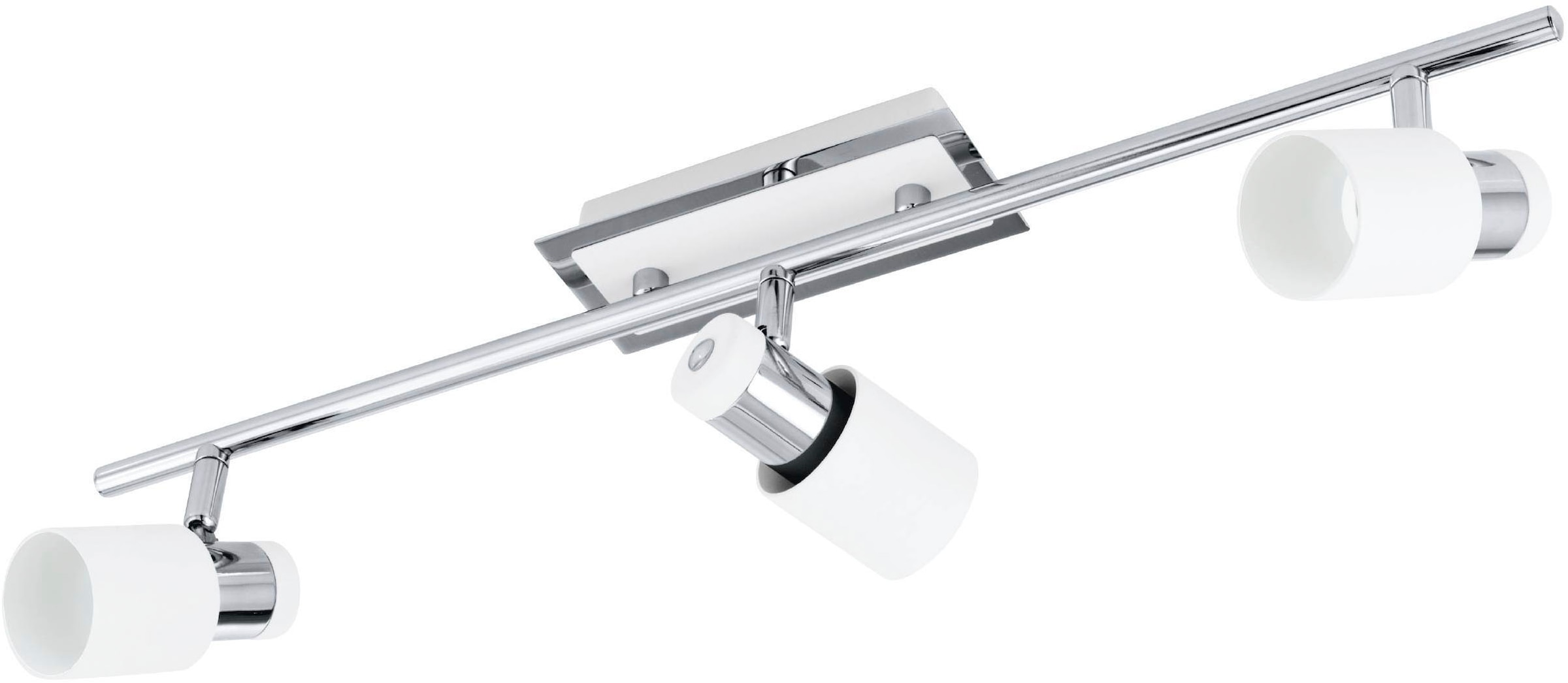 EGLO Deckenleuchte »Davida Deckenlampe, Deckenspot aus Metall, Wohnzimmerlampe, GU10« GU10 1 Stk. Spot - L58 x B7 cm - chrom, weiß - 3X4,6W inkl.