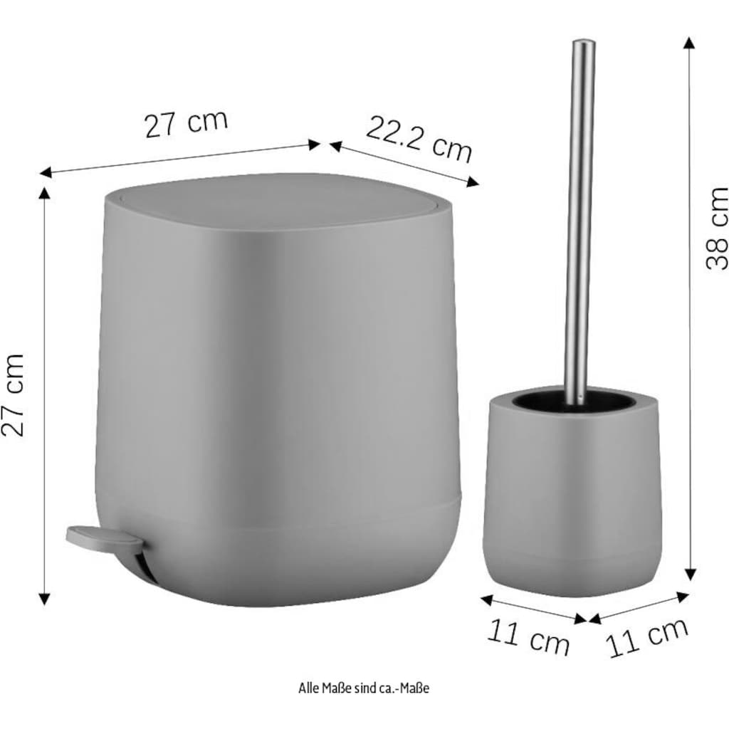 welltime Badaccessoire-Set 2-teilig, Mülleimer und WC-Bürste